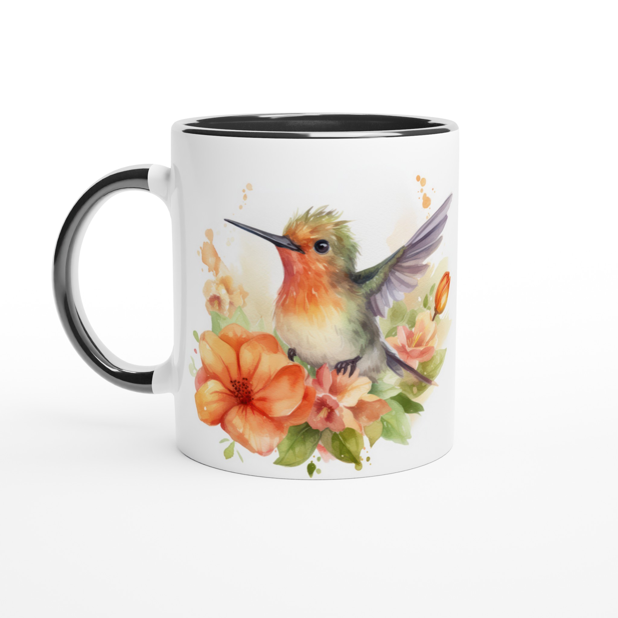 Vit 11oz keramisk mugg med charmig kolibri och blommor – välj din perfekta färgton 4 43868ac4-b69e-4e27-a425-a6ba3ff8d4e8
