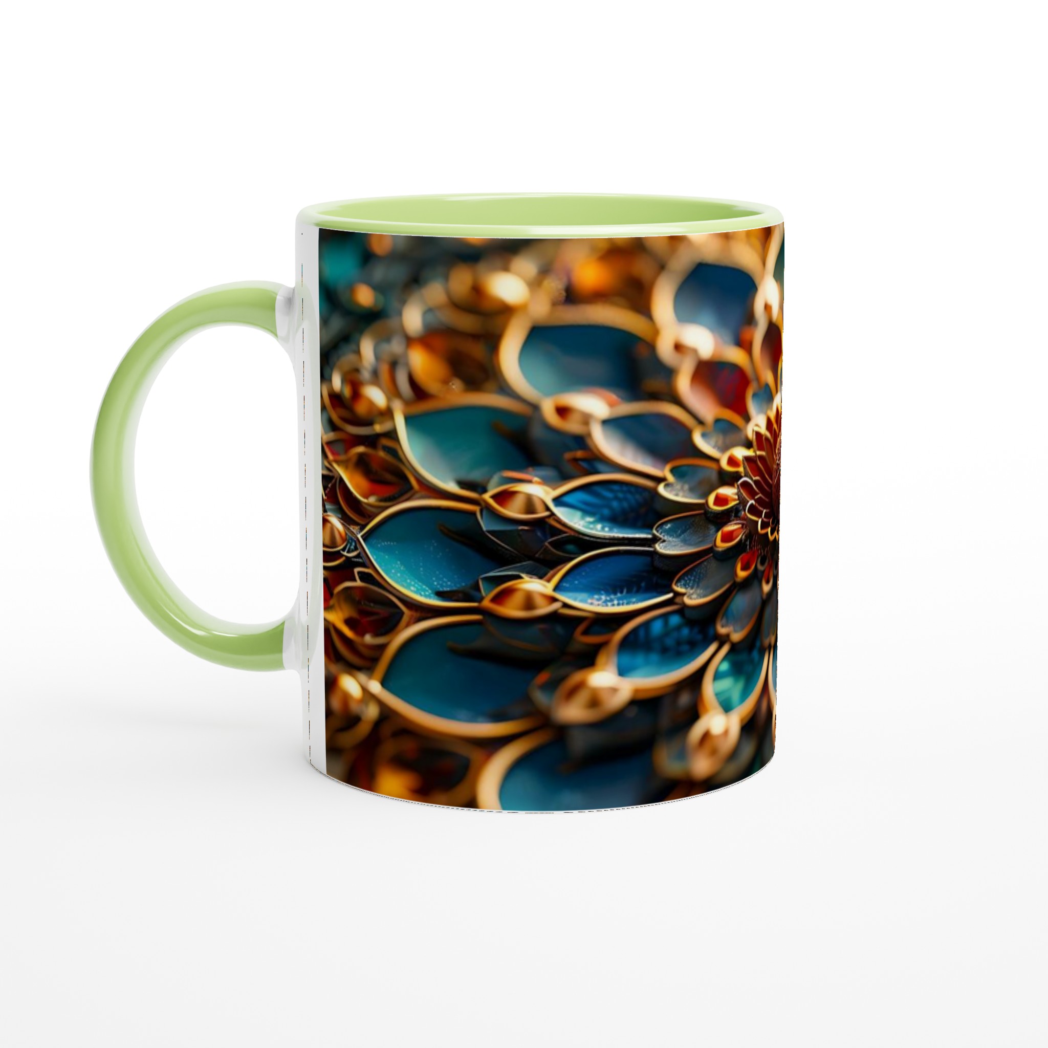 Zen Mandala Mugg – 11oz Keramisk Kaffemugg med Lugnande Design i Blått & Guld 7 43c5df8f-5fbd-409f-a9c8-1bec040f1f1e