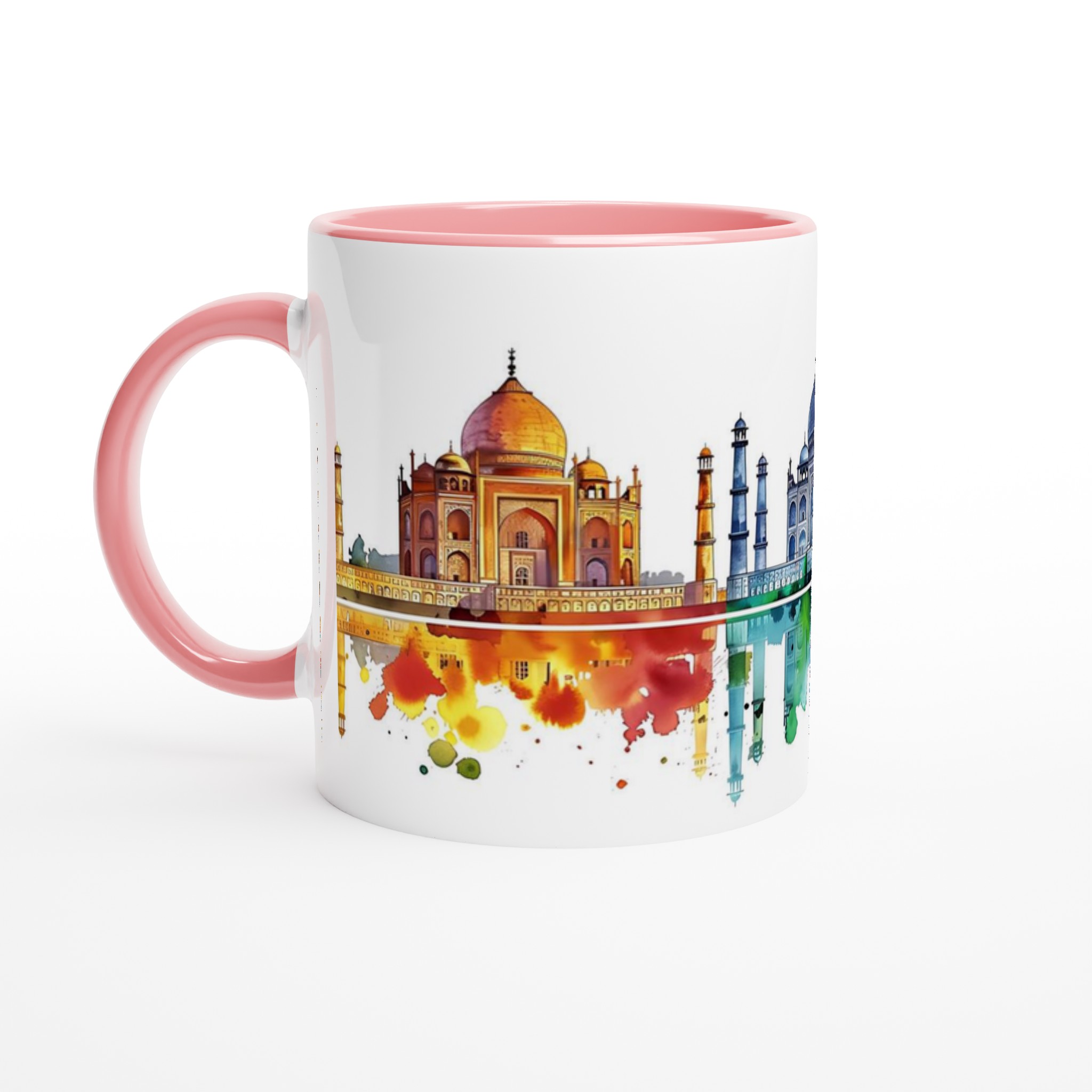 Taj Mahal Horizon: Akvarellmugg med Levande Färgstänk – Välj Din Favoritfärg 7 43d0bcc1-cce9-437f-ac58-398896e91dae