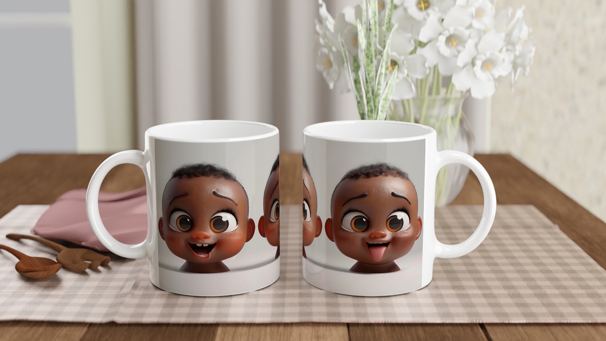 Söta Babyansikten Keramikmugg – Uttrycksfull 11oz Kaffemugg i Ditt Val av Färg 11 43dcc043-e827-4d66-b4cd-a3eacd81991e