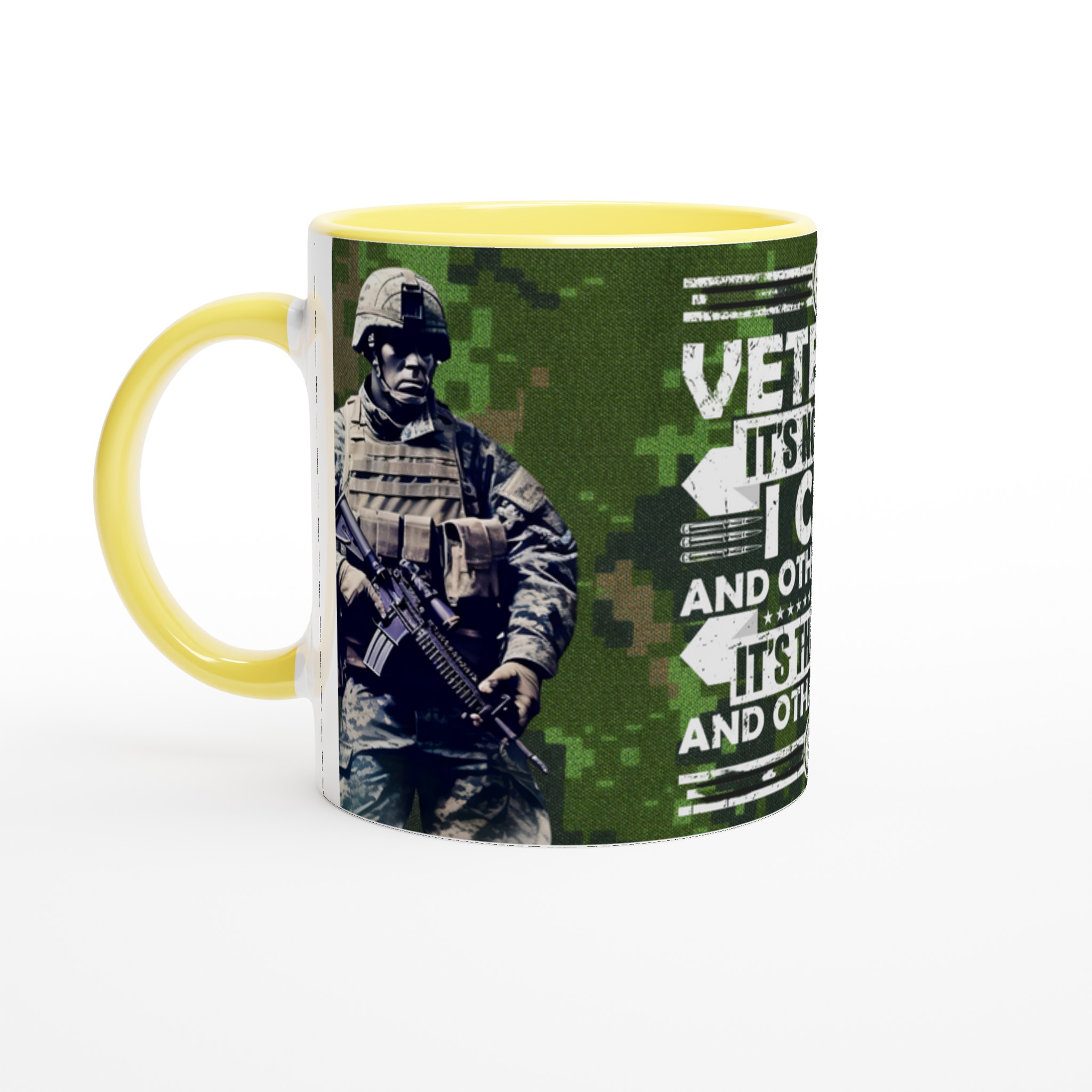 Veteran Inspirational 11oz Ceramic Mug – Bold Camouflage Style in Seven Colors 3 43dd62fd-5ec7-4a42-bbf7-ca2d039de124