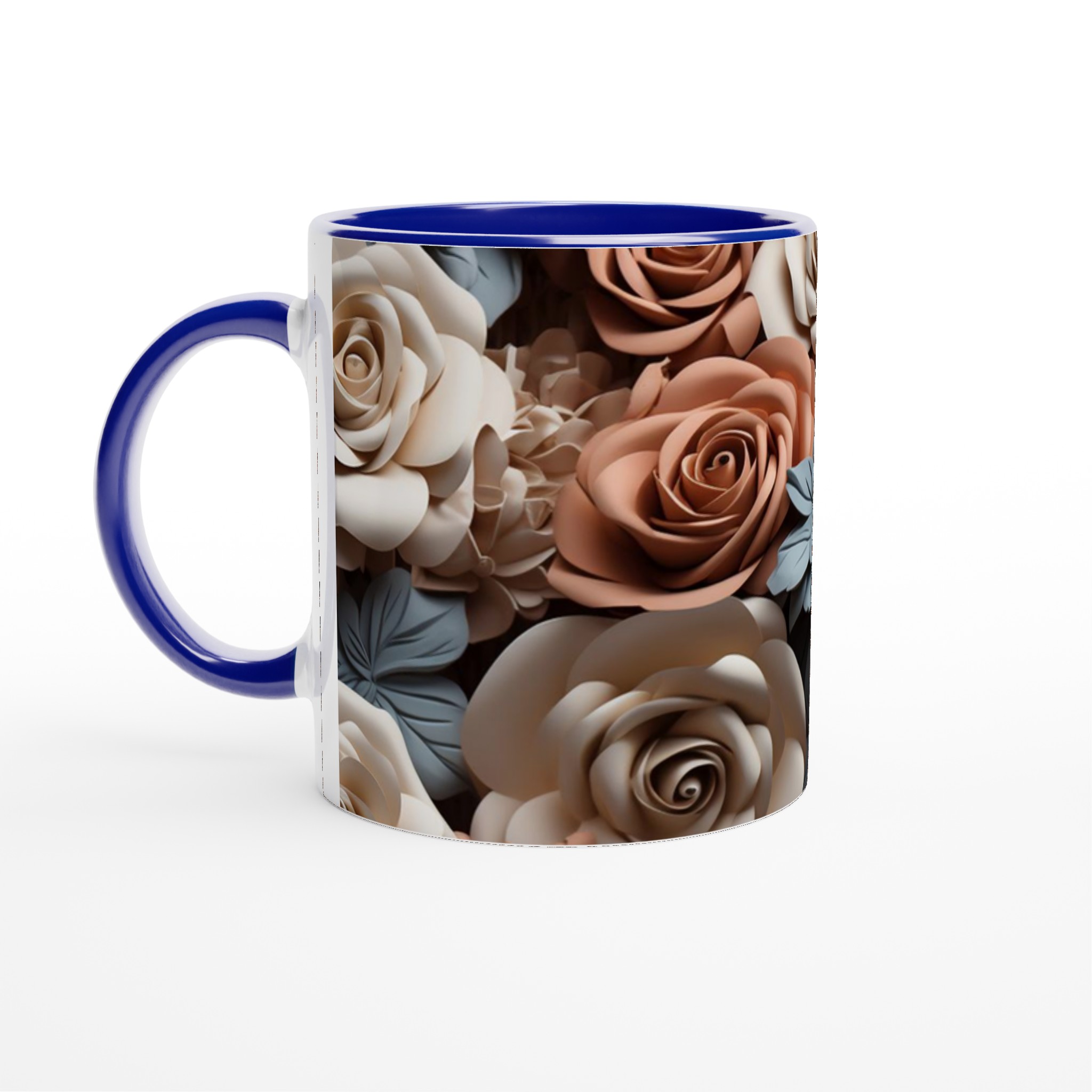Vit 11oz keramisk mugg med elegant ros- och naturmotiv i flera färger 2 43e8552f-780c-4883-bcc8-b33ba753ec95