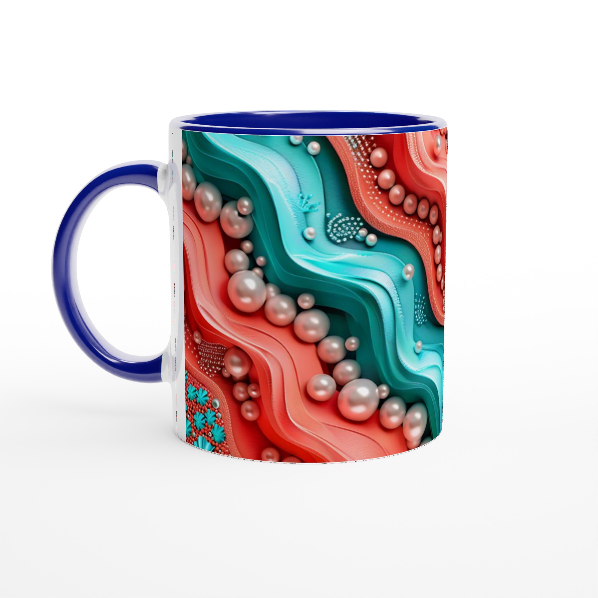 Vit 11oz Keramisk Mugg med Abstrakt Vågmönster i Livfulla Färger – Välj Bland Sju Eleganta Färgalternativ 2 43f05a21-558c-4749-bfa4-1846394e75a4