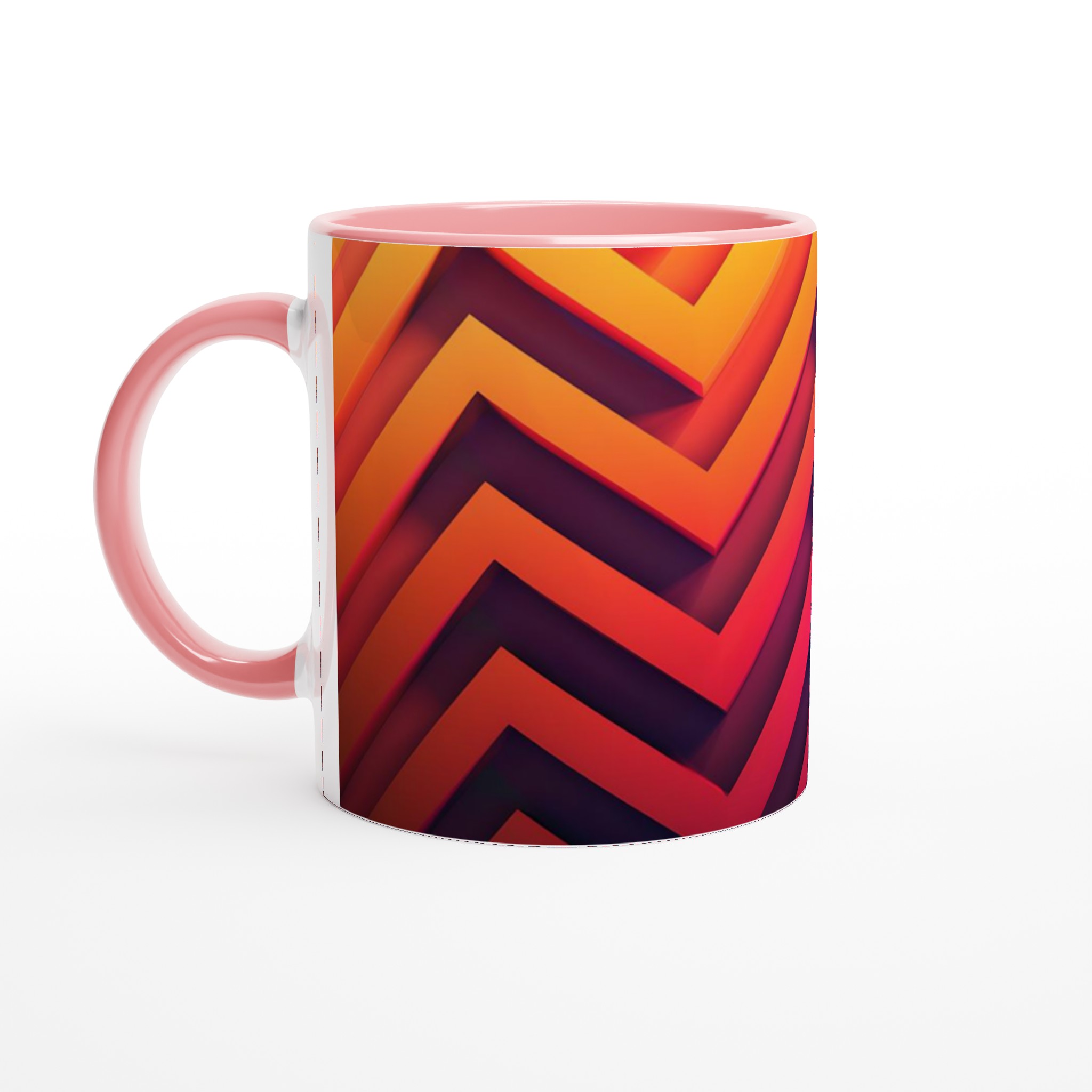 Abstrakt Chevron Mugg - Färgexplosion på 11oz Keramisk Kaffekopp 6 440fbde9-6e48-41a3-9e02-ccdc15016d6f