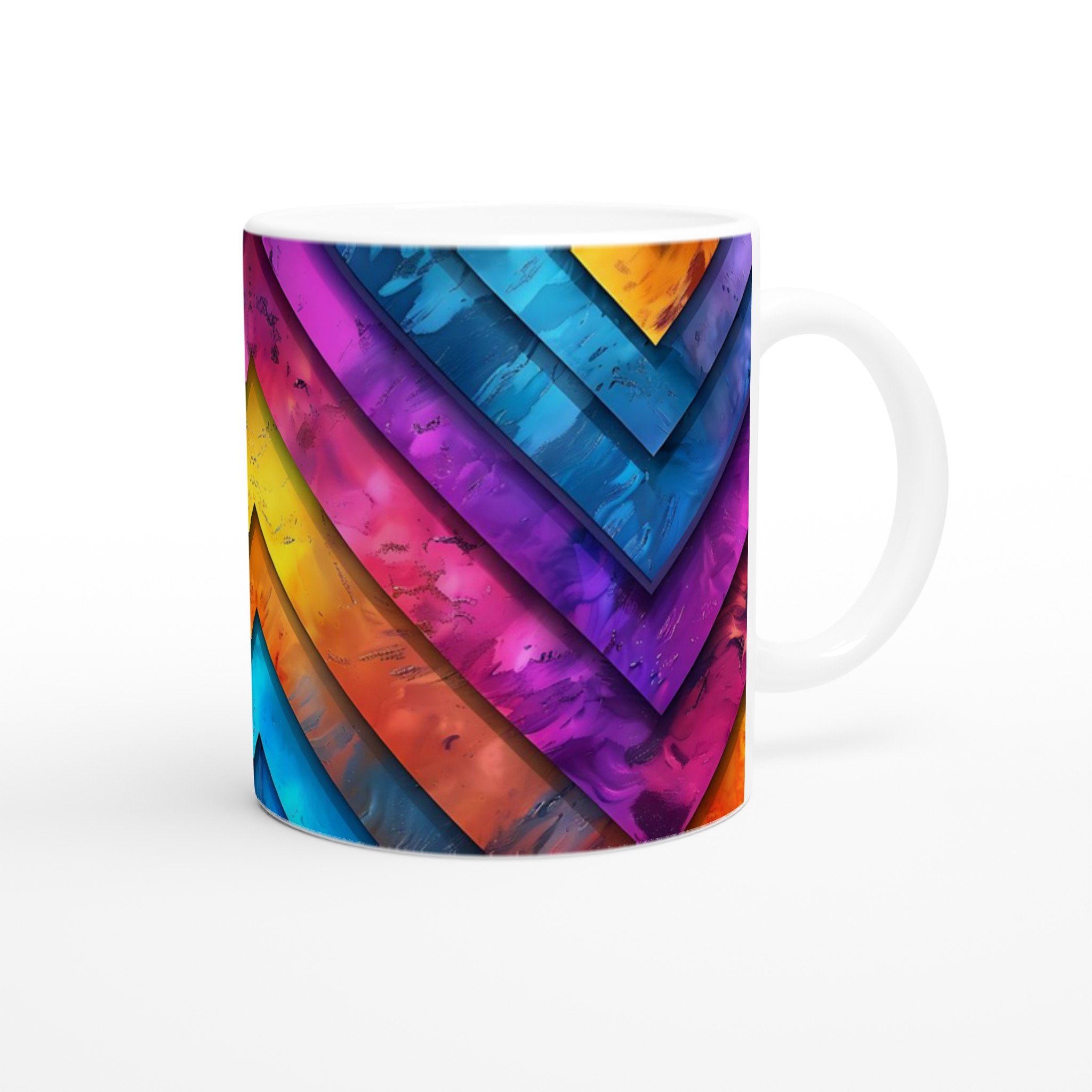 Abstrakt Målad Keramikmugg - 11oz, Välj mellan 7 levande färger 9 441a9e11-244b-4a99-ad67-525cd222c132