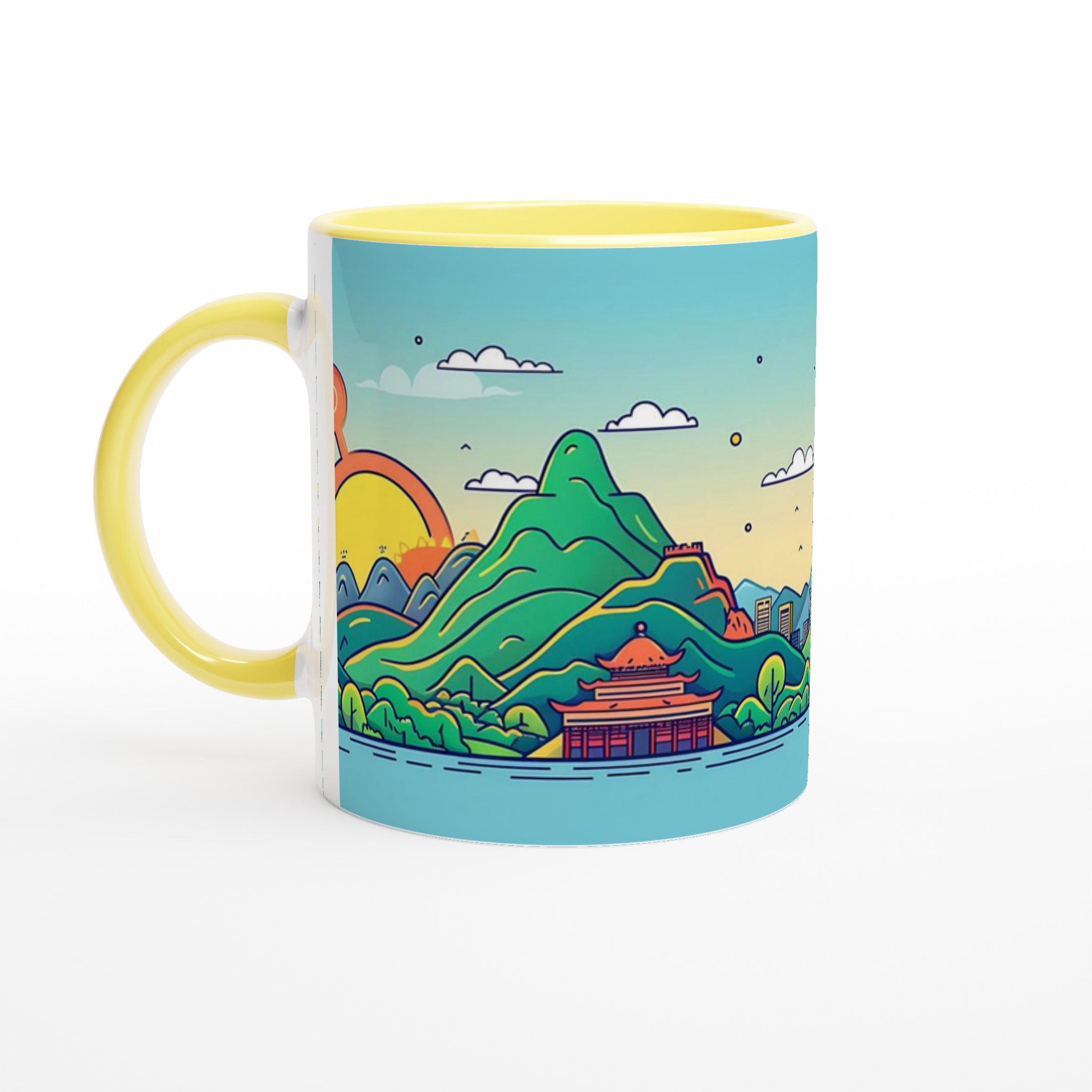 Taiwanesisk Stadsbild Keramikmugg – Livlig Tecknad Design, Perfekt för Kaffeälskare i Valfri Färg! 3 443dcd4e-5fdc-4353-94ef-ff715fa0d317