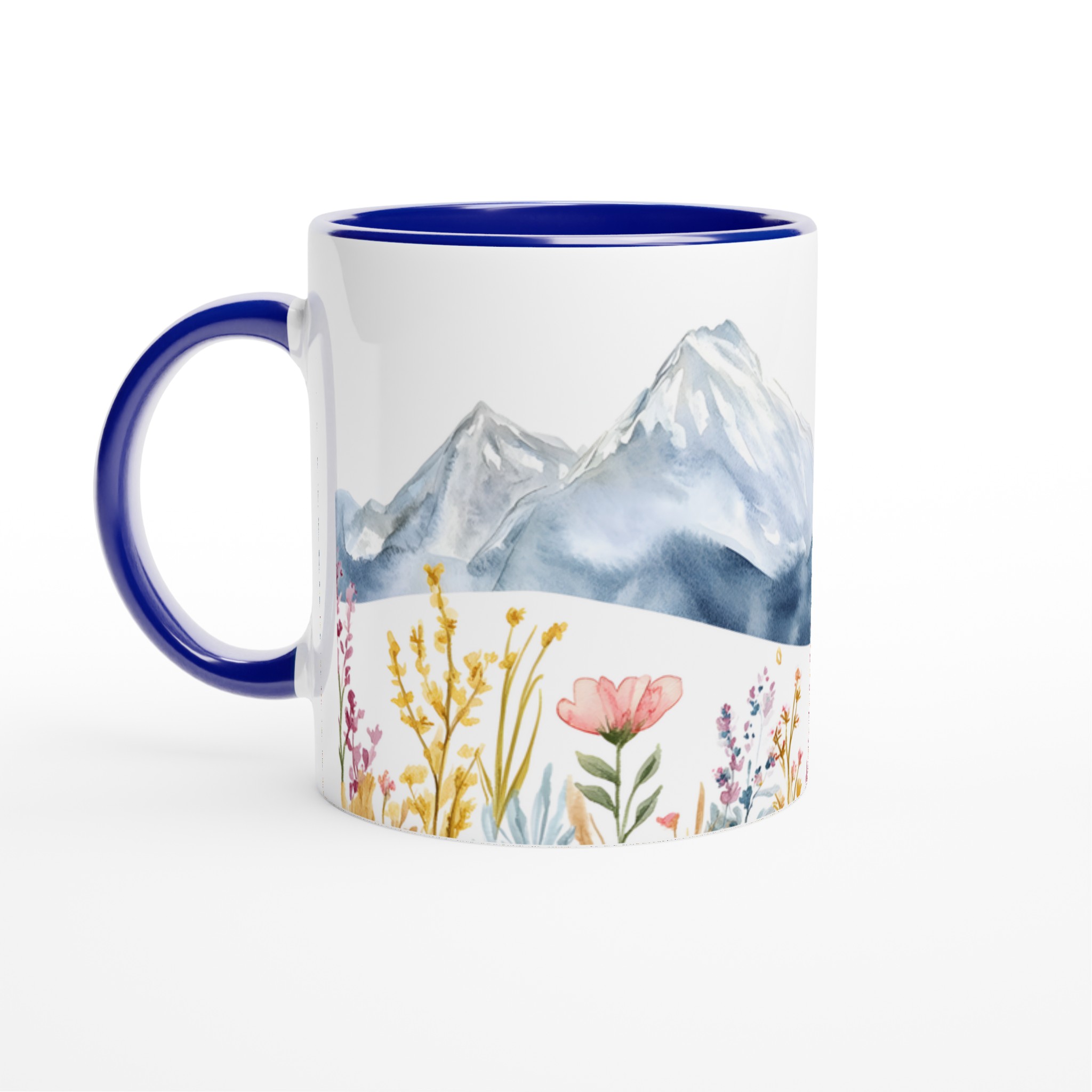 Akvarell Berg & Vildblommor Keramikmugg – Din 11oz Favorit i Flera Färger! 2 44454e3b-2044-478b-831d-e5f8281c4454