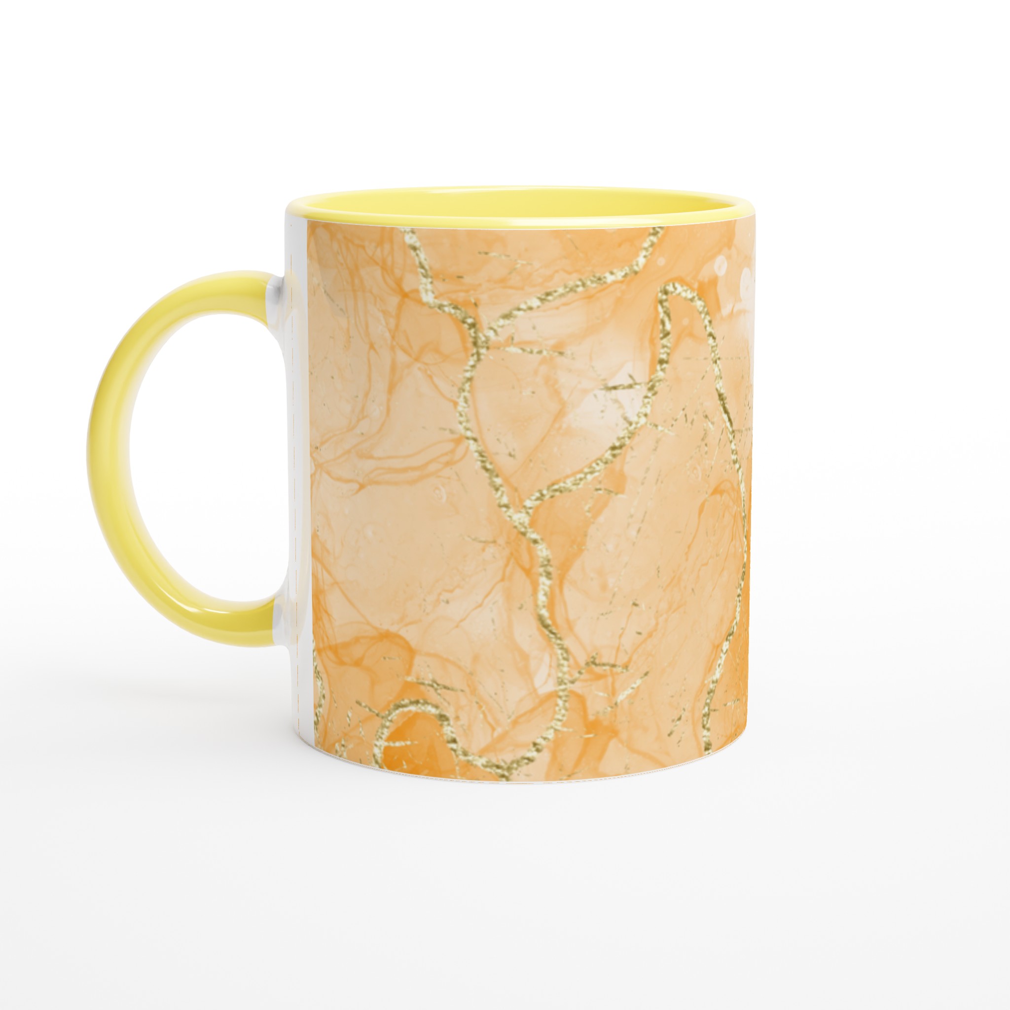 Elegant Vit 11oz Keramisk Mugg med Guldskimrande Abstrakt Design 3 445f7e1d-87d3-419b-9c44-cc8b7e880fa9