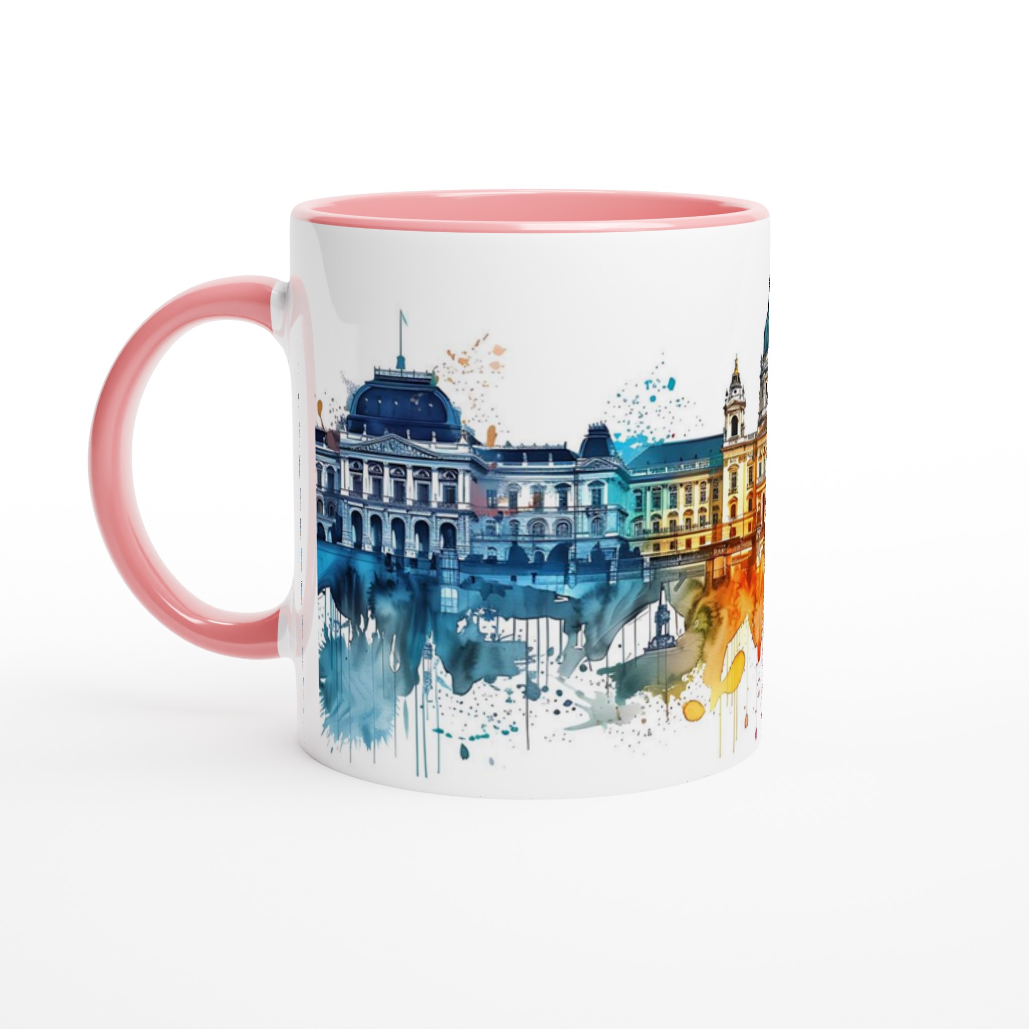 Abstrakt Stadsbild Akvarell Mugg – Levande Färger & Kreativ Design, Välj din Favoritfärg! 6 4464d235-5791-4e13-acaa-94216f43fd46
