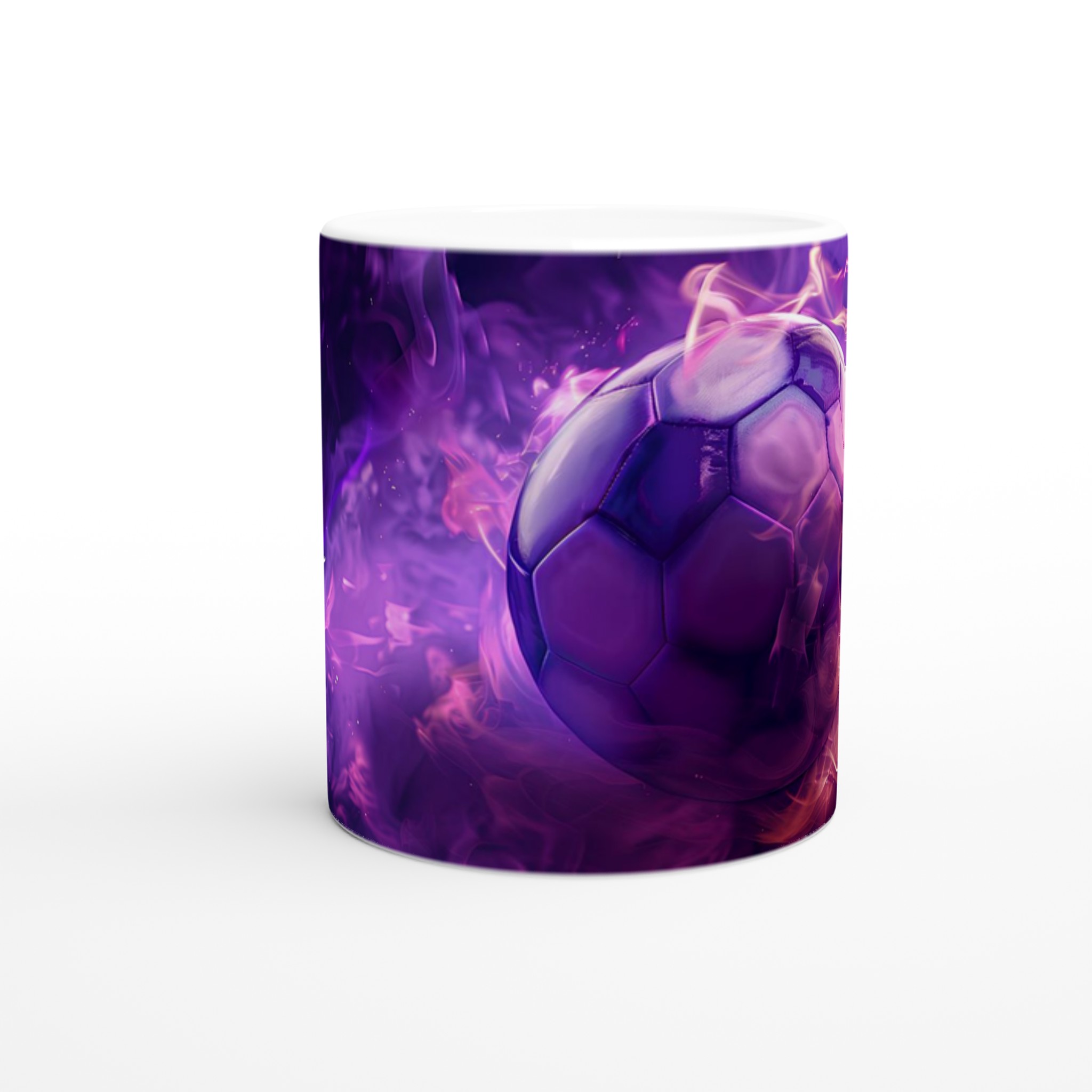 Fotboll på en bädd av lila eld 11oz Keramisk Mugg – Ge din fikastund en magisk touch! 8 44657b01-353e-4d2f-aded-29ad3f998839