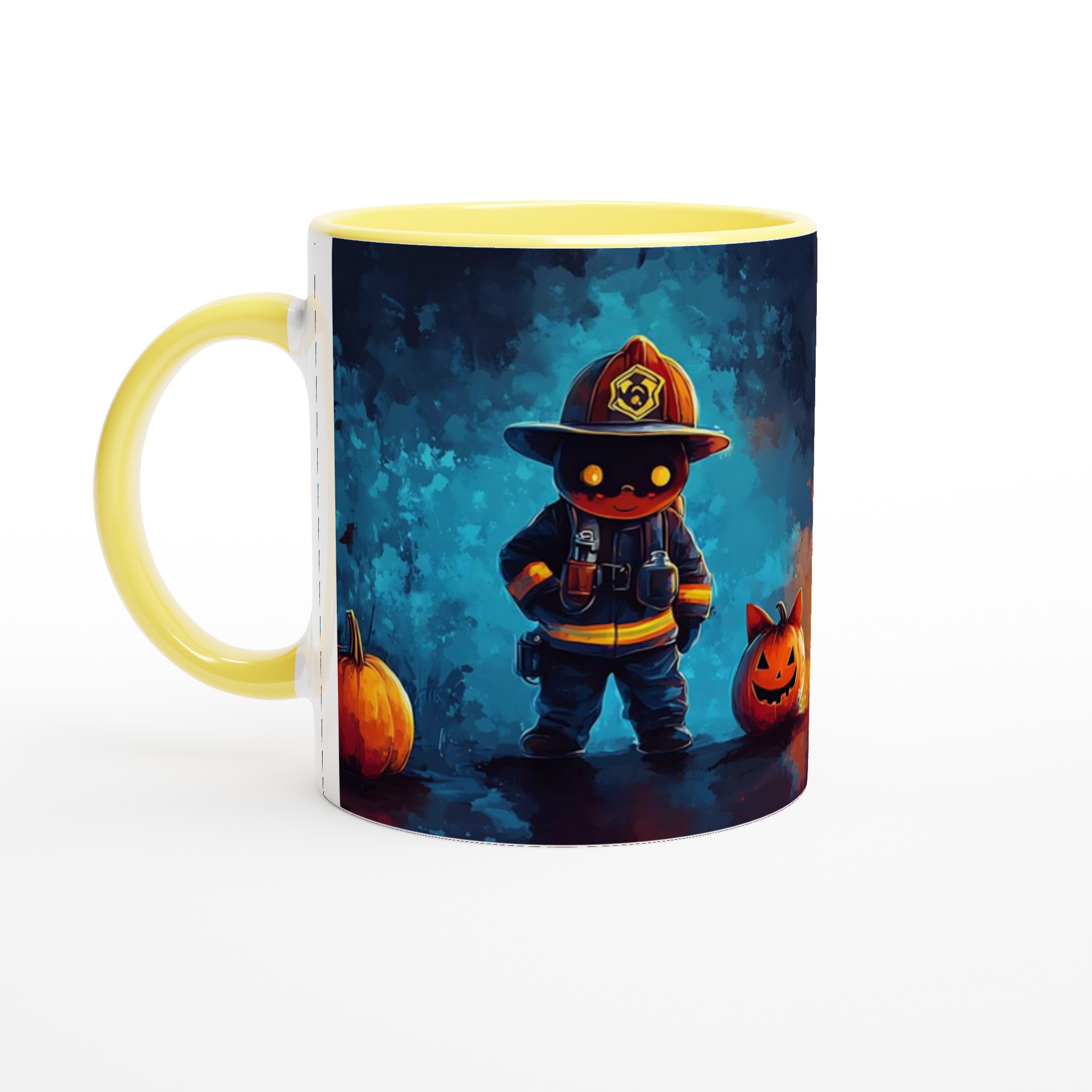 Söt Halloween-Brandman Mugg – Unik 11oz Keramikmugg i ditt val av sju livliga färger 3 446982e2-b69c-420f-9706-c043fa70ad33