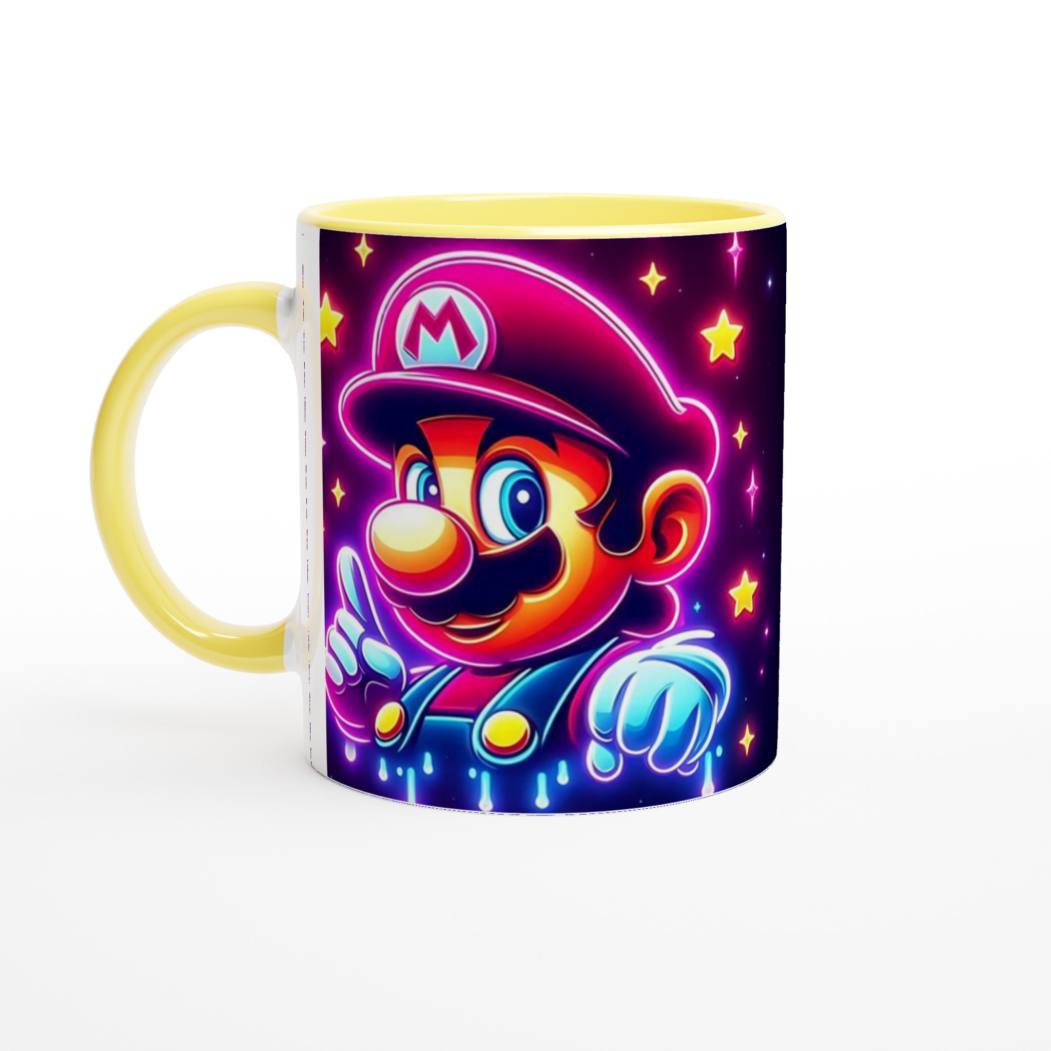 Livfull Vit 11oz Keramisk Mugg med Neon Mario-motiv i Sju Färgstarka Nyanser 3 446c0200-30aa-4b3d-9ee5-ac99710739bf