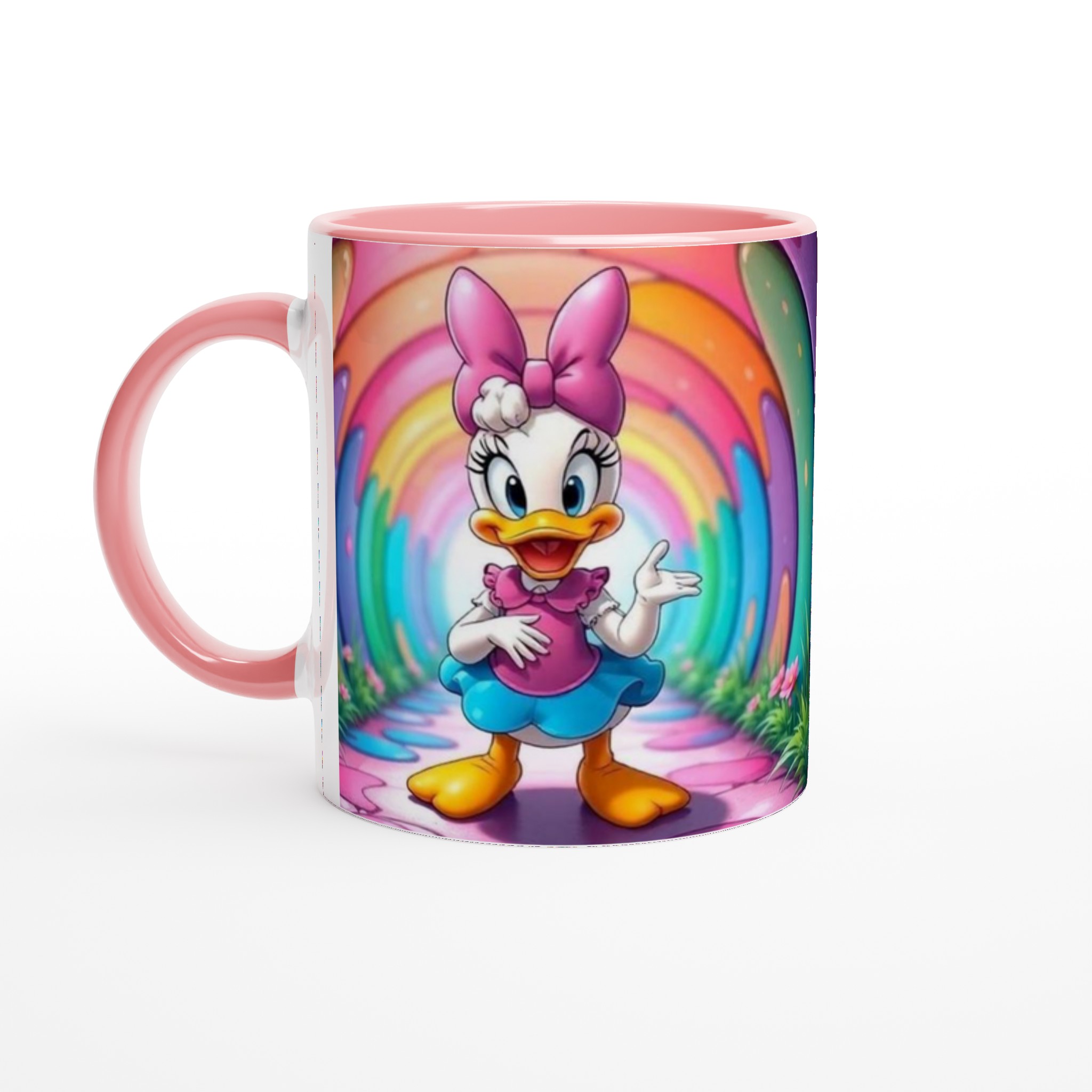 Vit 11oz keramisk mugg med lekfullt färgglatt motiv i rosa och blått – välj din favoritfärg 6 446ed0ac-6a61-4be7-9de8-7202e51e602e