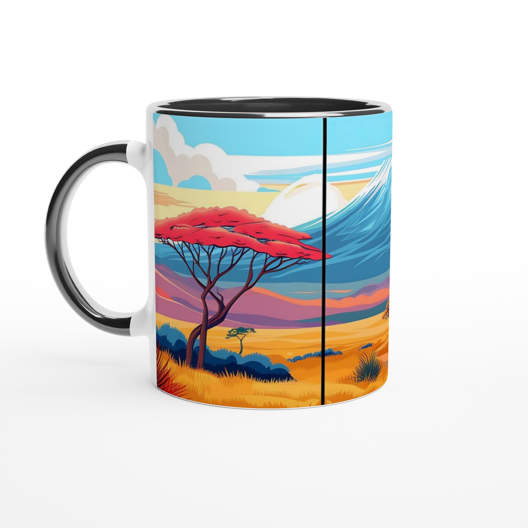 Kilimanjaro Solnedgång: Konstfull 11oz Keramikmugg i ditt val av sju livfulla färger 4 4476ccfd-dcca-4ffa-ab39-6634ba4a86eb
