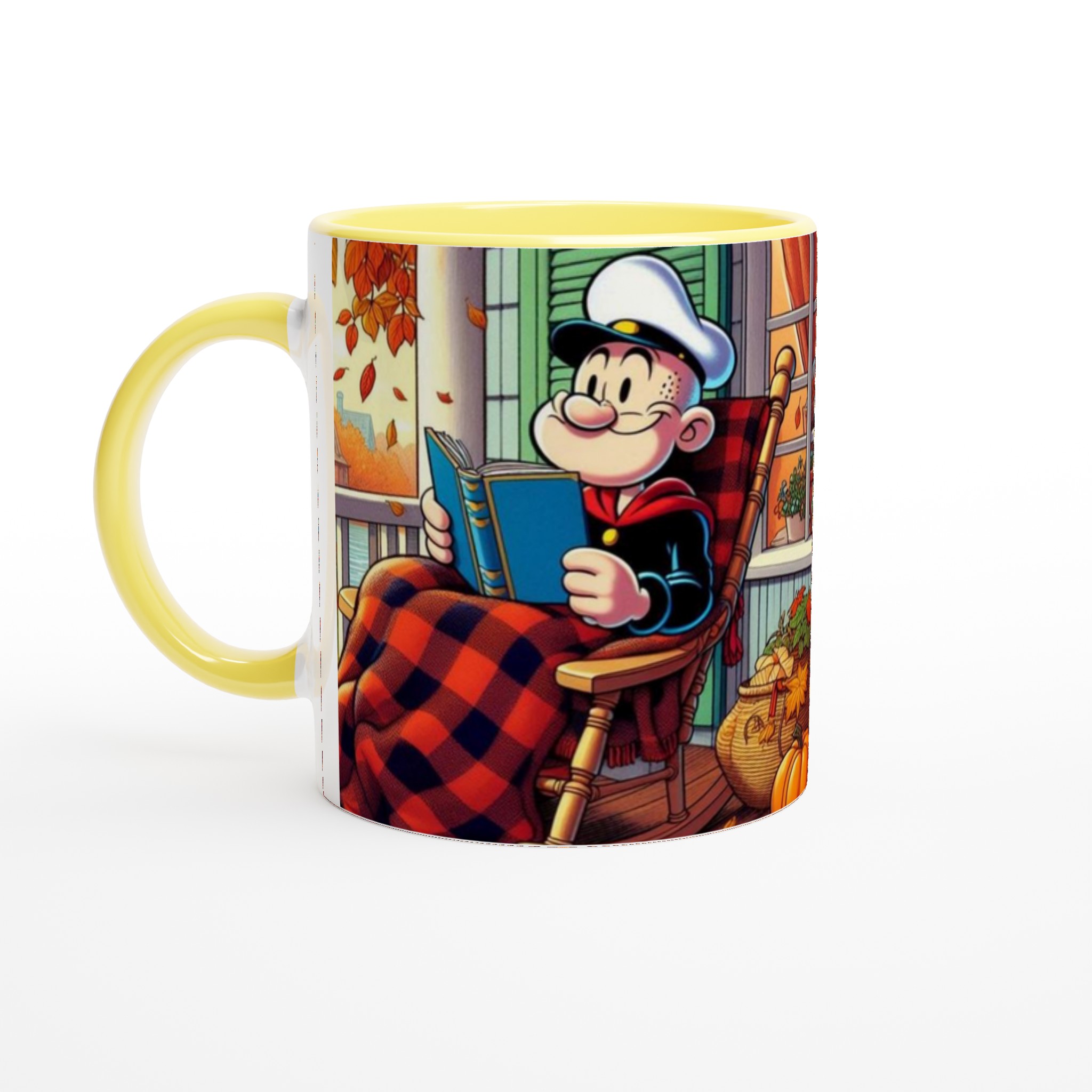 Vit 11oz keramisk mugg med höstinspirerat motiv i varma färger 3 449f20f8-7eb7-4c42-8b6d-7de3722ab9bf