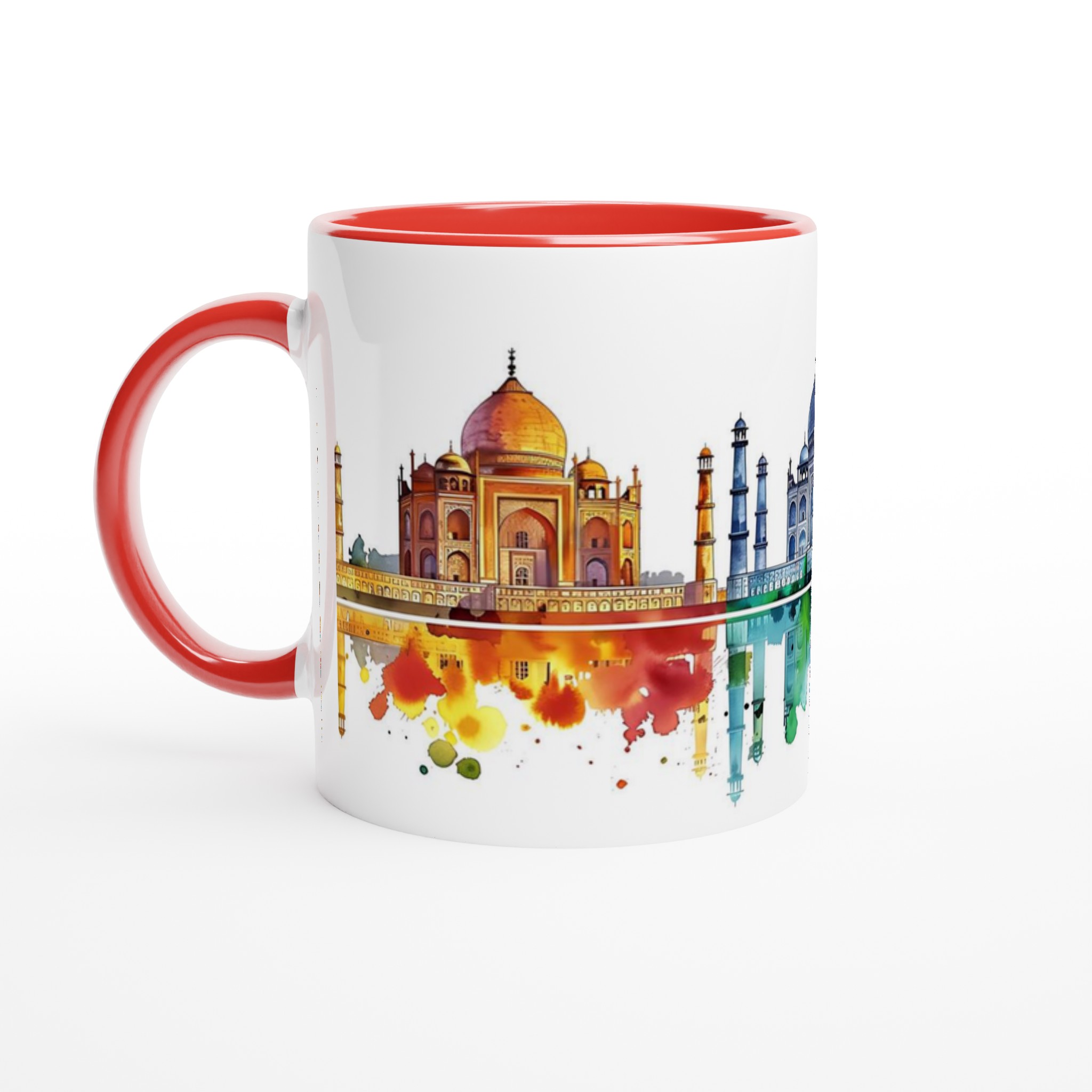 Taj Mahal Horizon: Akvarellmugg med Levande Färgstänk – Välj Din Favoritfärg 6 44adff94-4a0d-4541-9501-e52303a65ff5