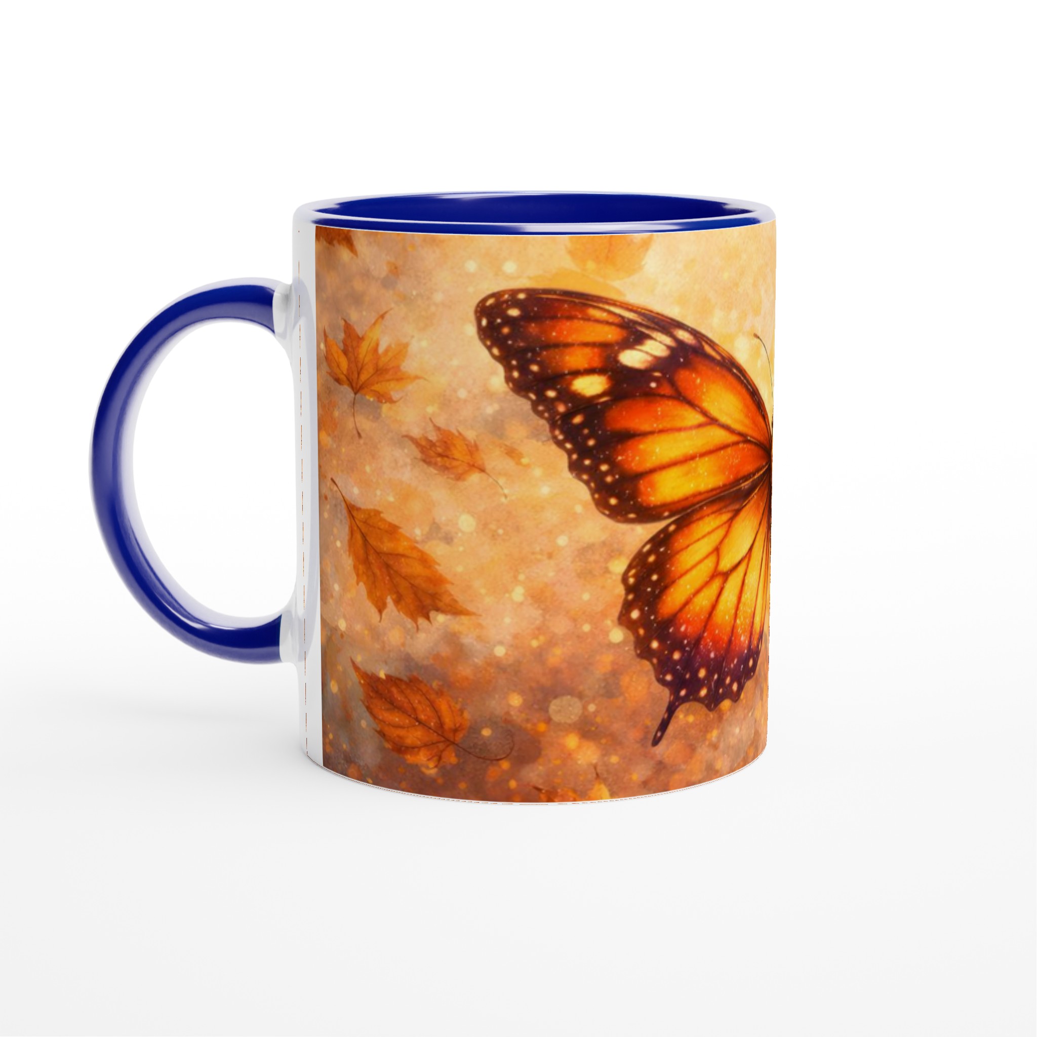 Vit 11oz Keramisk Mugg med Glödande Fjärilsdesign i Fem Vackra Färger 2 44b64249-ae1d-4e69-99fe-f2e0da5906ad