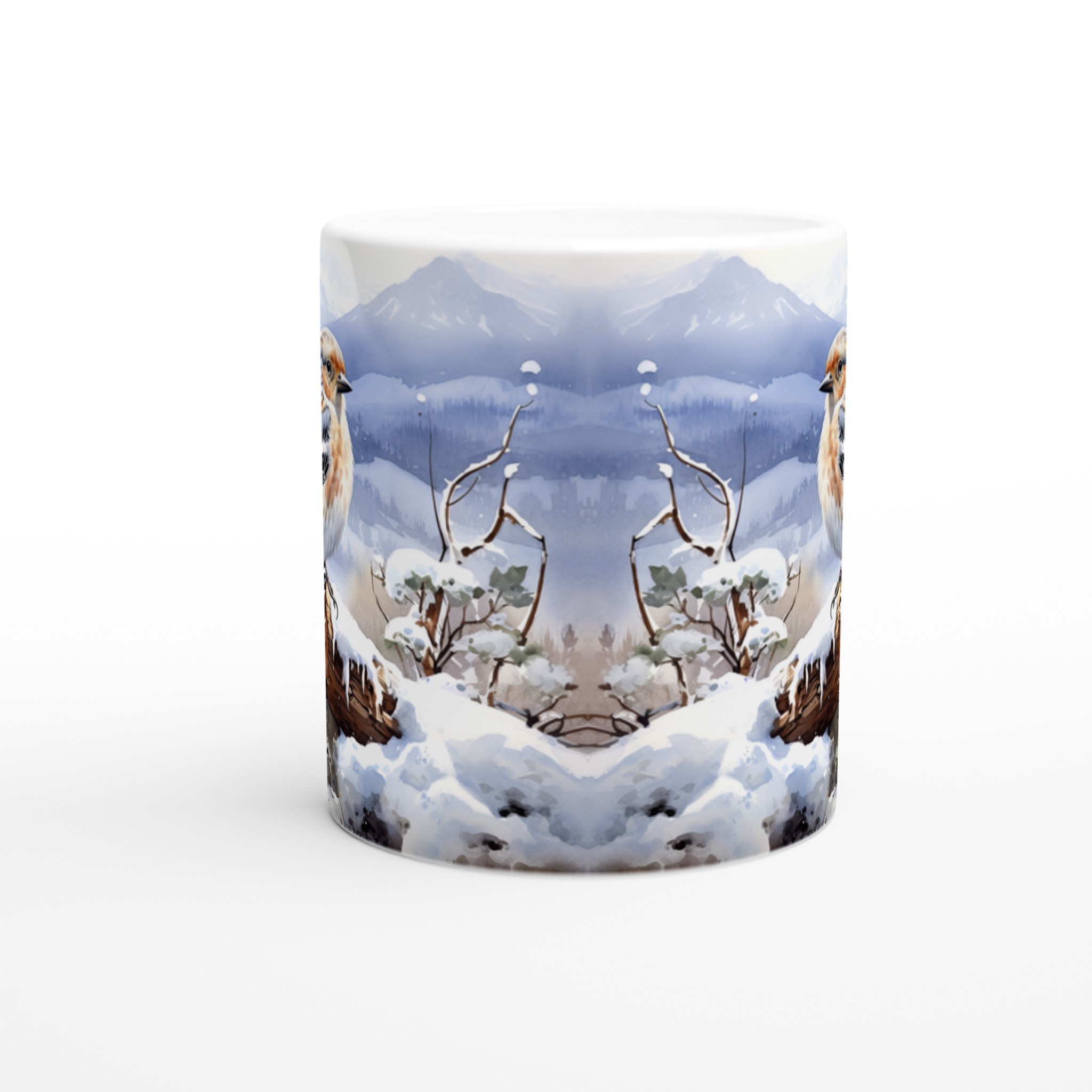 Vit 11oz keramikmugg med vinterfågelmotiv – välj bland sju vackra keramiska färger 8 44c41585-9629-425c-b89c-392ac25622aa