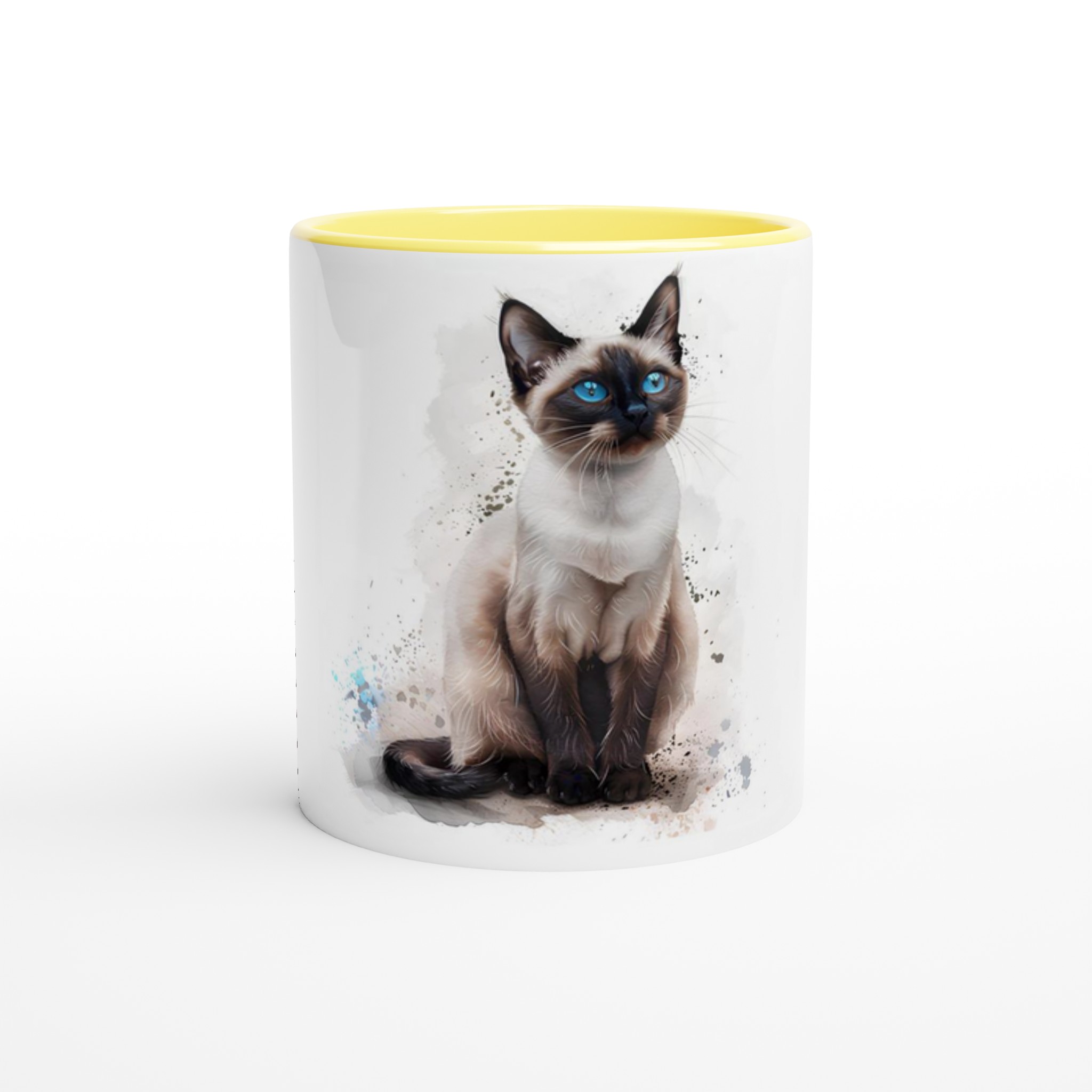 Siamkatt akvarell 11oz keramikmugg – Perfekt för kattälskare i ditt val av sex färgade nyanser 1 44e289b9-a196-413d-9bc2-1d3f8ddabd50