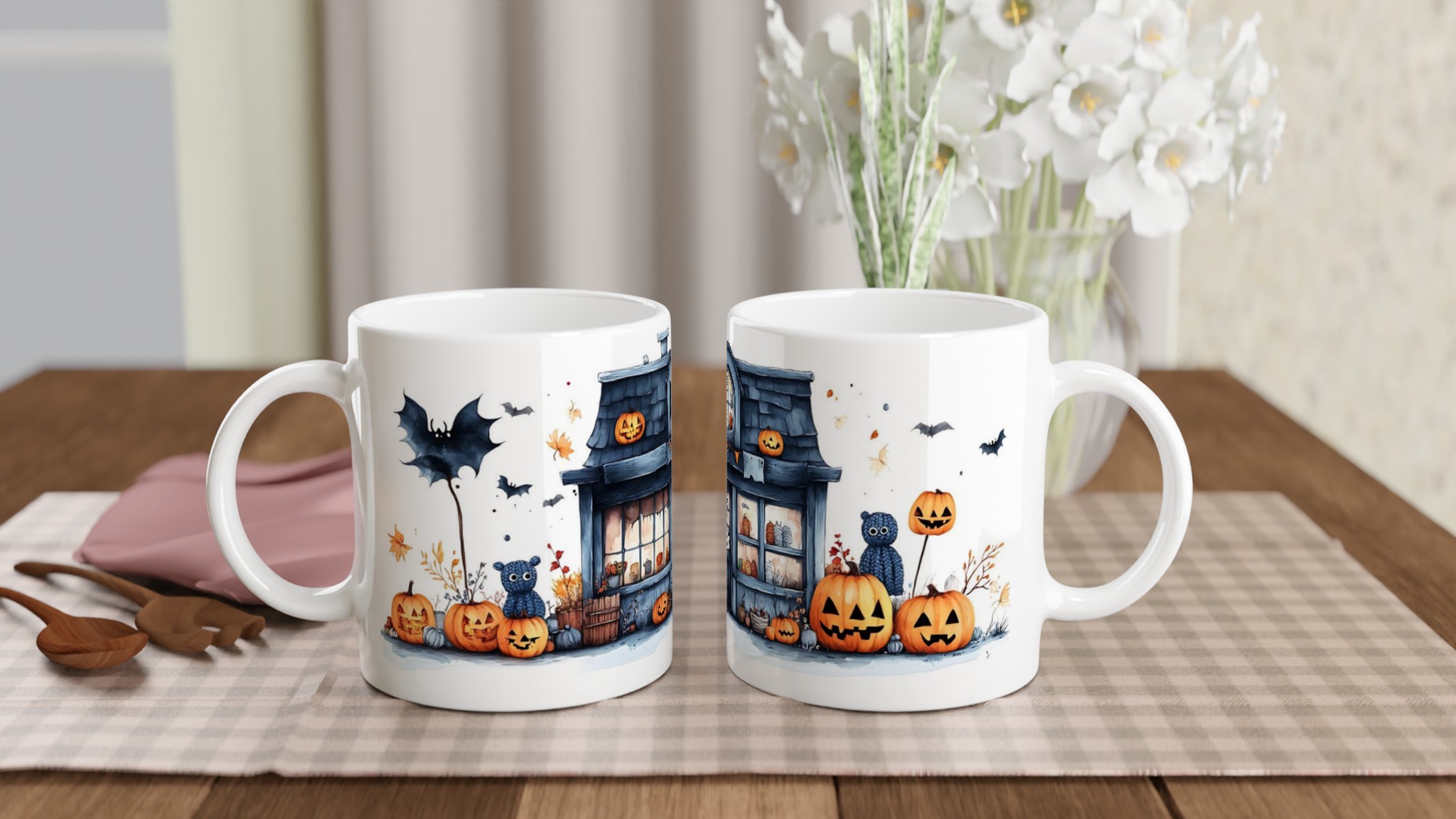Mysig Halloween Mugg – Spöklikt Huset & Pumpor för Skrämmande Goda Drycker 10 44e7fa2e-637b-4cbe-98ff-9b9ff5b7b683