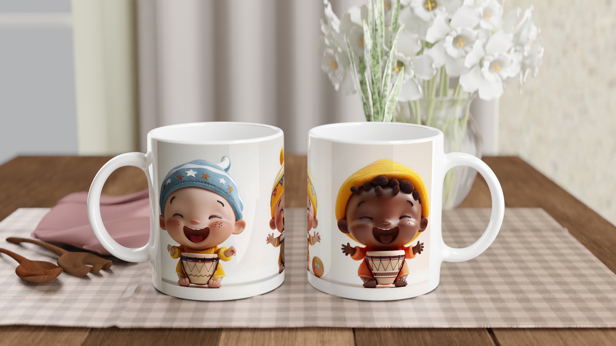 Glädjefyllda Babytrummisar – 11oz Keramikmugg i ditt val av sju lekfulla färger 10 451384bf-21f3-4d2c-90e5-29ee486a9c41
