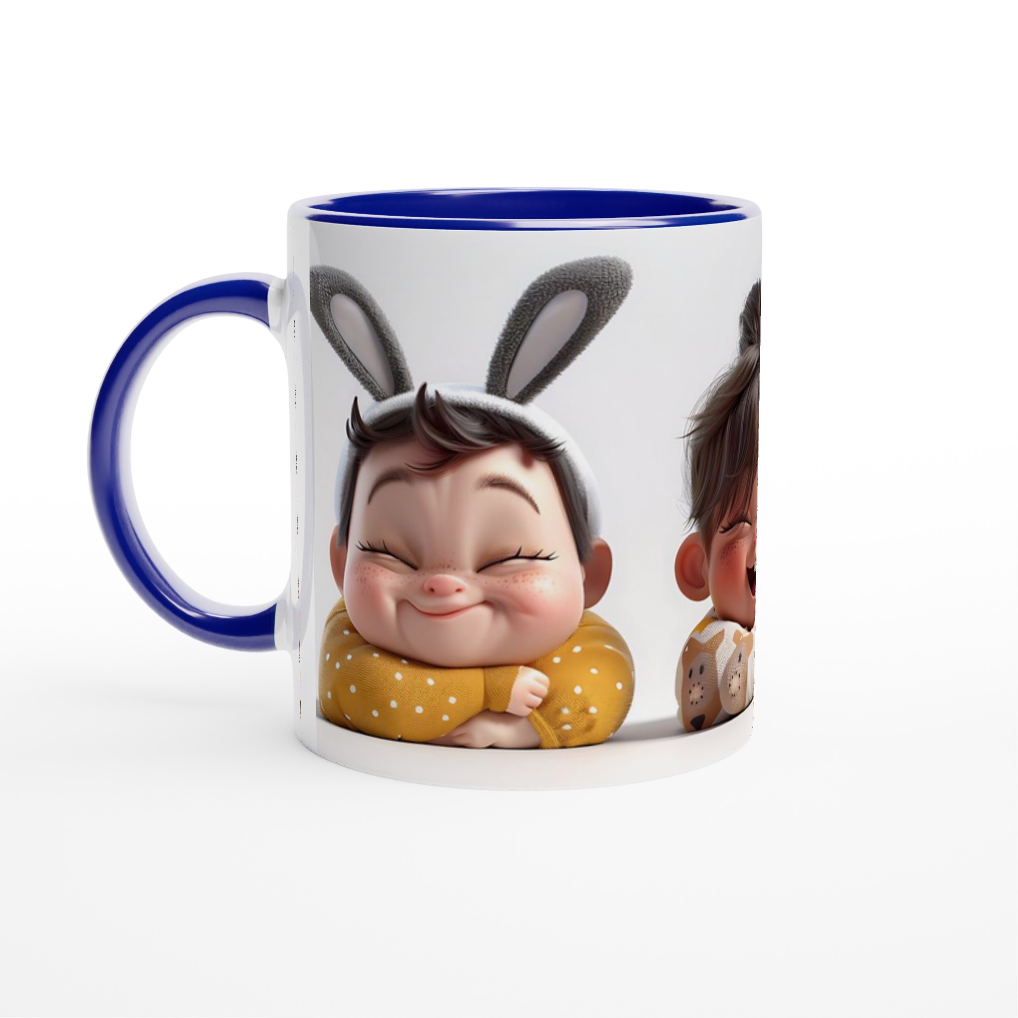 Kawaii Glädje: 11oz Keramisk Mugg med bedårande "Happy Kids"-motiv – Välj din favoritfärg! 2 45369628-2326-41c7-9de8-c237d96c9048