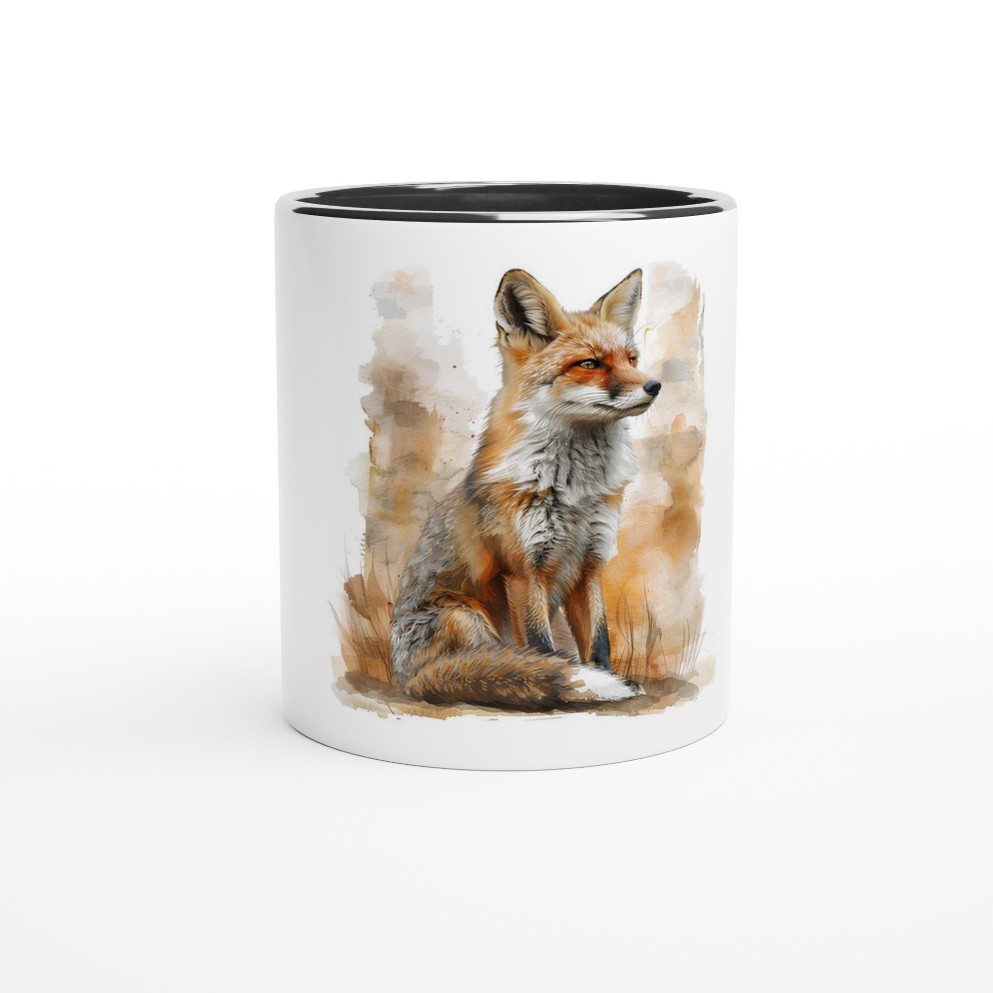 Vacker Akvarellräv 11oz Keramikmugg – Färgglad insida för naturälskaren i dig 6 453e6e1b-01c8-413f-8e7c-19dc786c717f