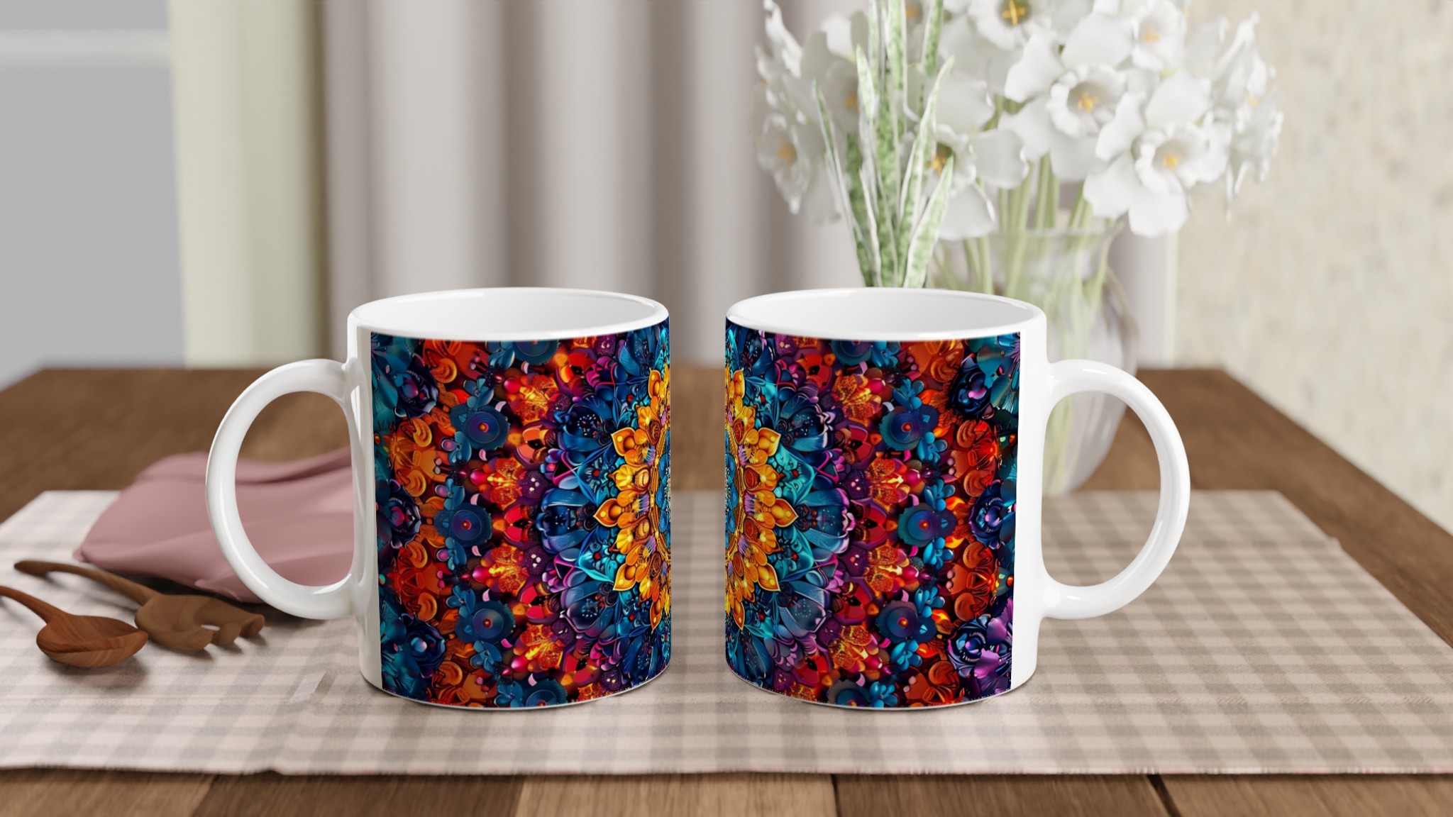 Mångfärgad Mandala Keramikmugg - 11oz, Levande Konst för Dina Kaffestunder 10 45624121-a000-4a30-8b2f-cb7fb34fcf20