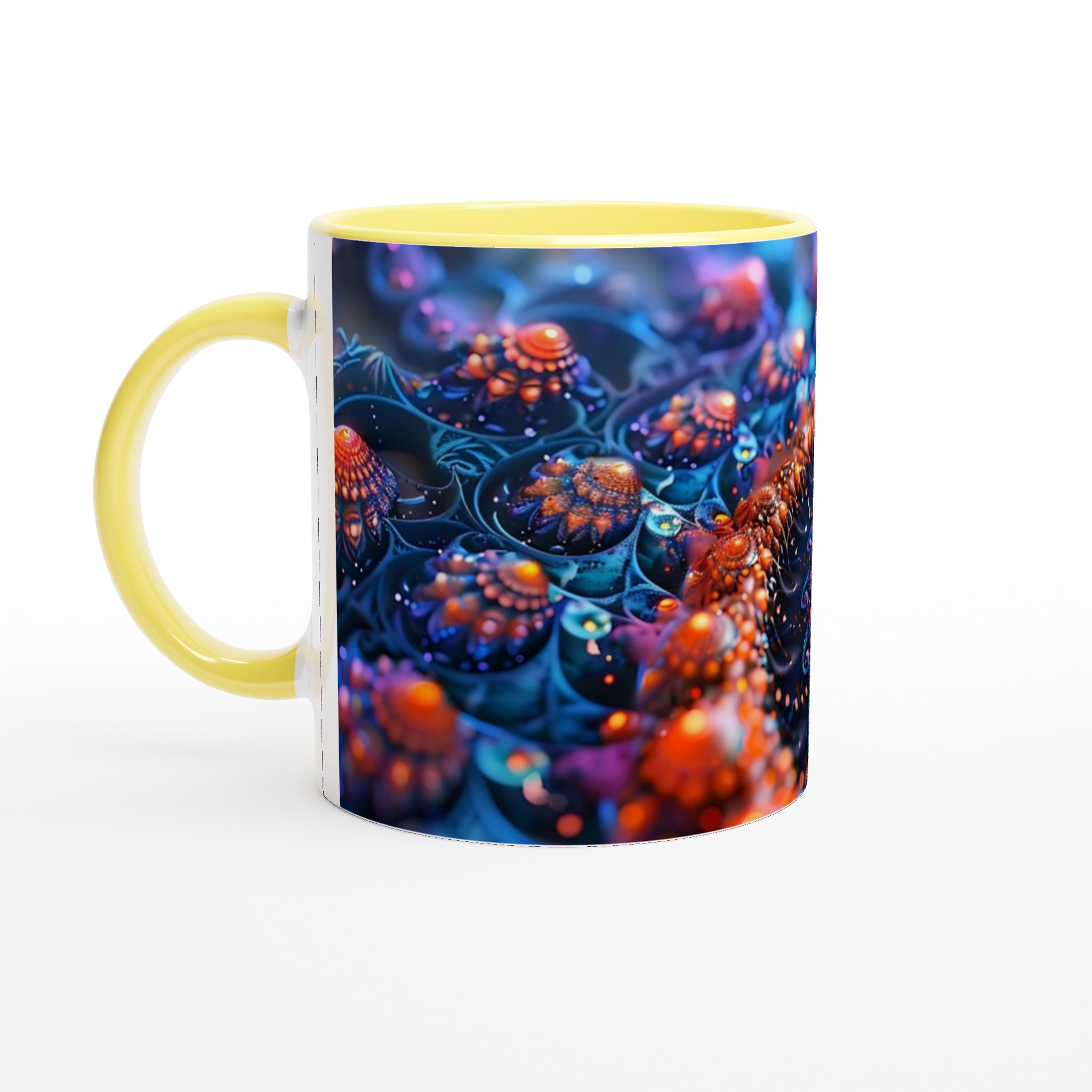 Kosmisk Spiral Mugg – Hypnotiserande Abstrakt Konst i Vibrerande Neonfärger på 11oz Keramik 3 458c7df4-bf9b-43fa-8413-b1e14cb82fc5