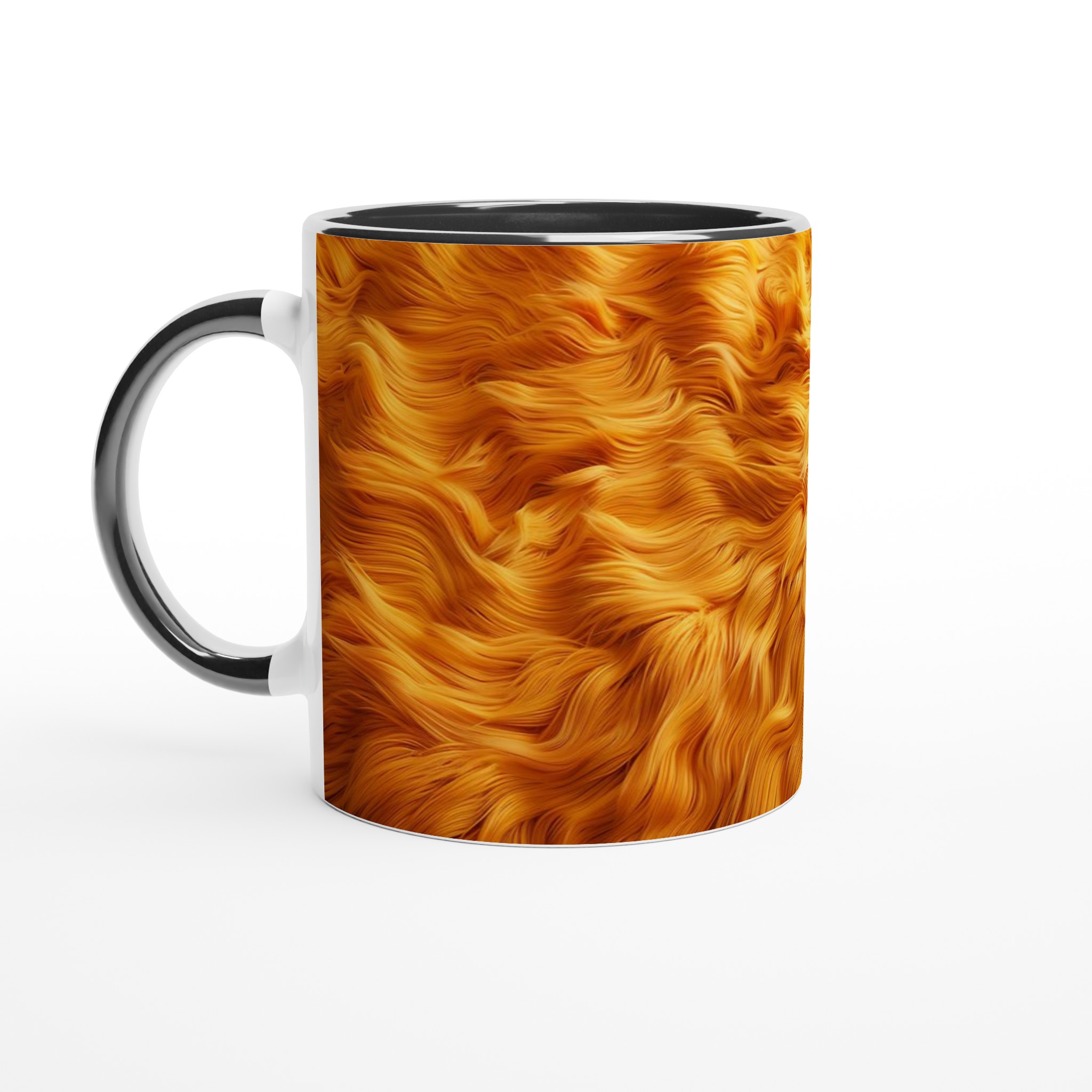 Vit 11oz Keramisk Mugg med Livfullt Flytande Orange Mönster – Välj Din Favoritfärg 4 45b067cf-7070-4ae7-b81f-078494152919