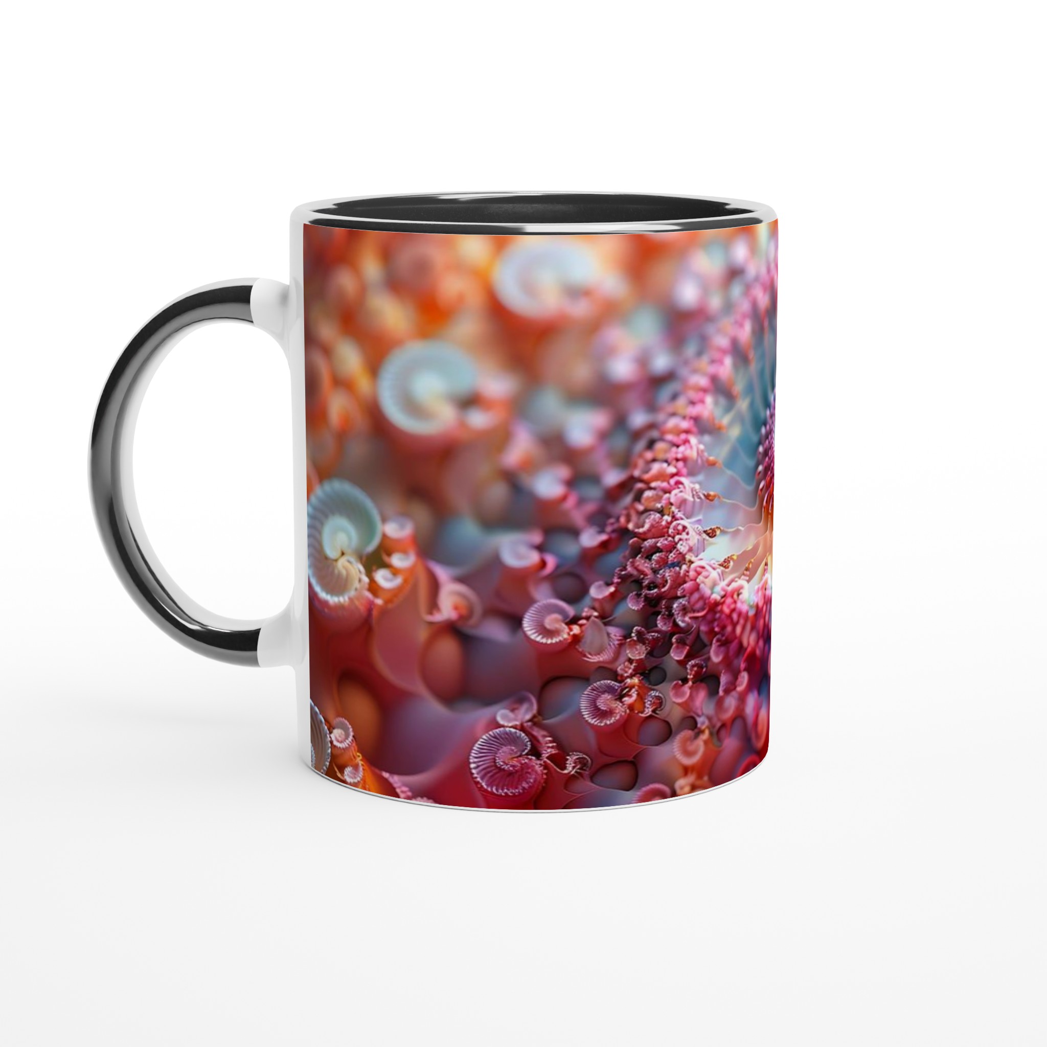 Abstrakt Spiral Keramikmugg - Livfull Rosa och Orange Konstnärlig Design, 11oz 4 45cce6fc-b415-4ed5-8143-68a611423015