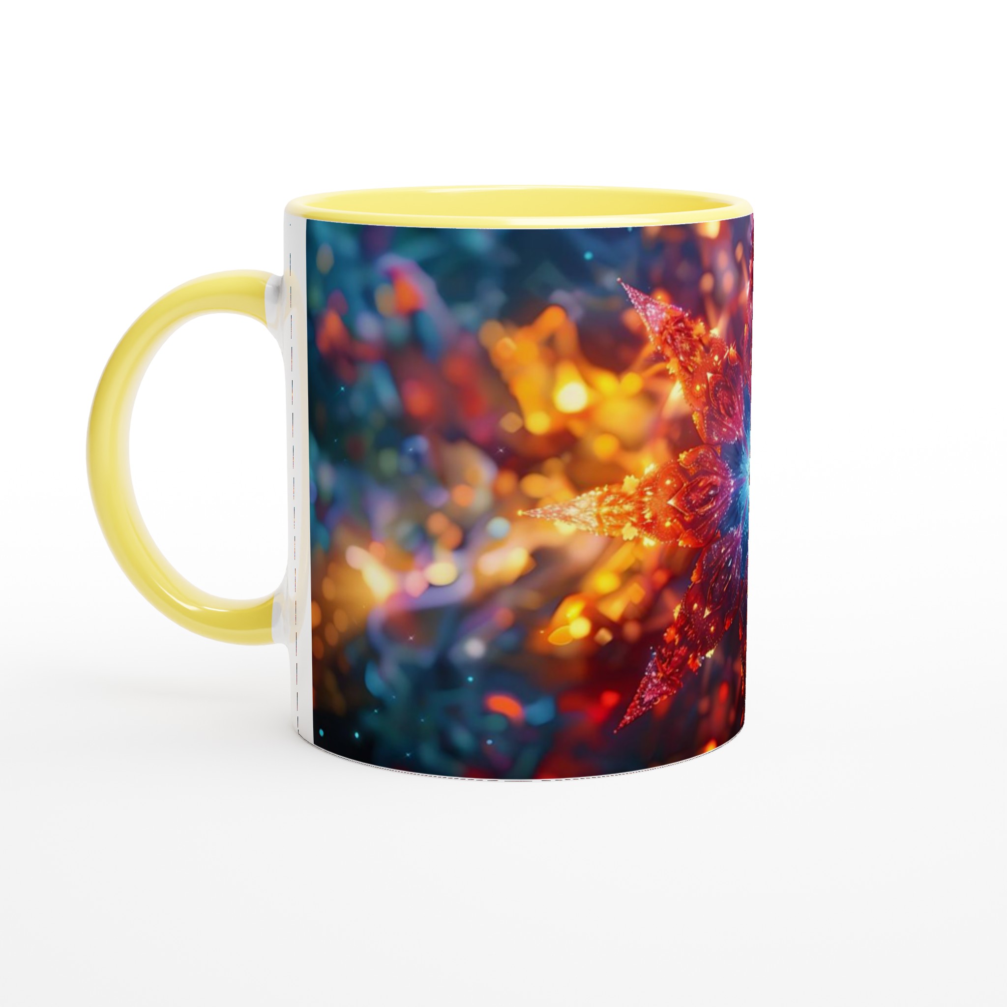 Kosmisk Blomster Keramisk Mugg – Lysande Galaktisk Design i Ditt Val av Färg 3 45cd8f69-0c85-49f0-92f8-fe9cd3348456