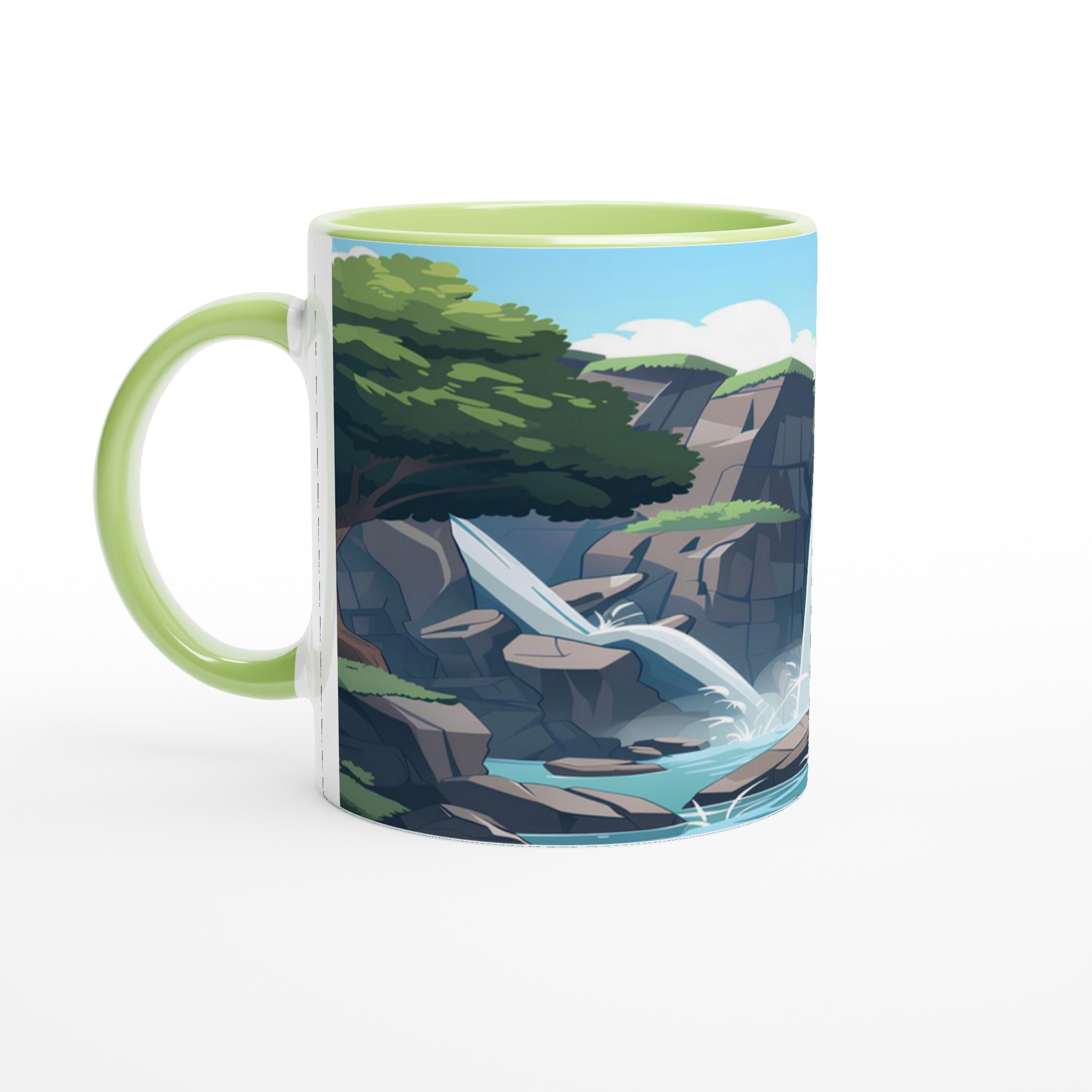 Klippfall Vattenfall Mugg: En Naturinspirerad 11oz Keramikmugg i ditt val av färg 7 45e8c759-9d2f-42ca-a38f-c92bea691966