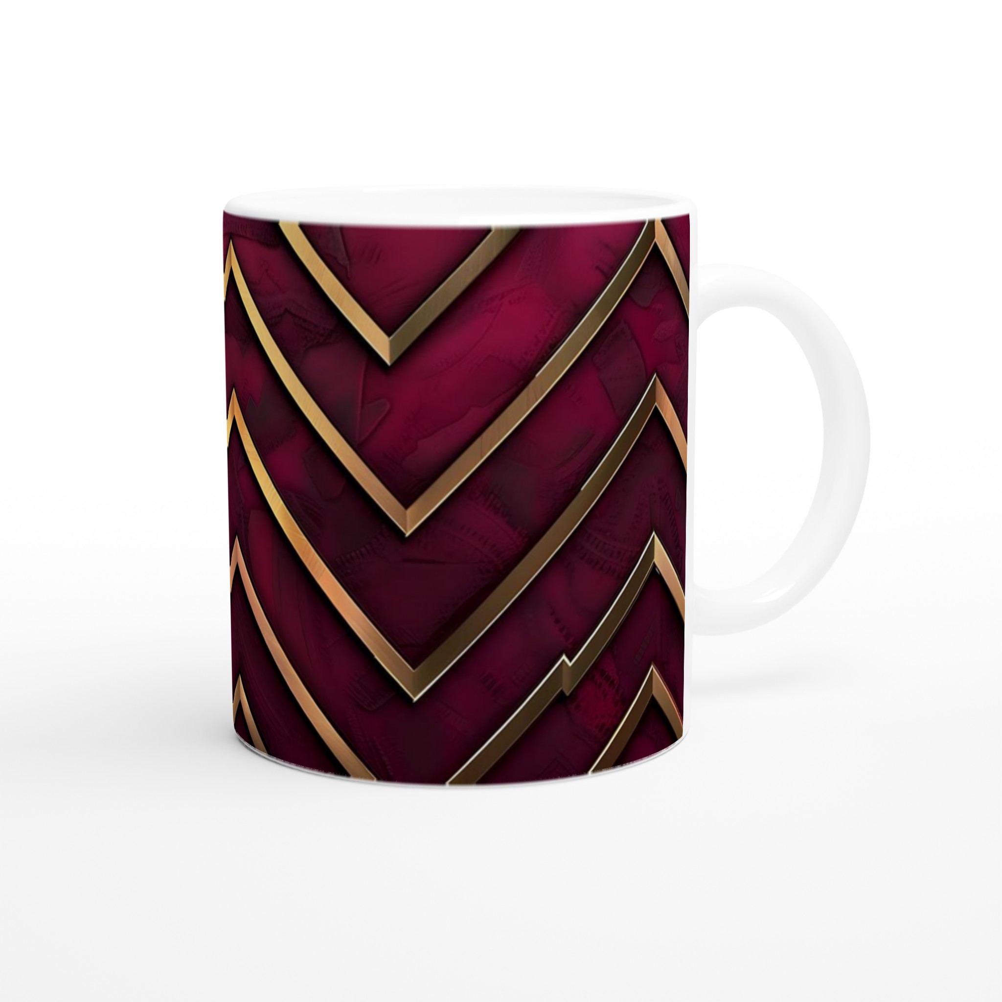 Elegant Keramikmugg: Röd & Guld Zigzag Design – 11 oz premiummugg i ditt val av färg 9 4602fa3a-a612-4cd3-9787-258b18e5d60a
