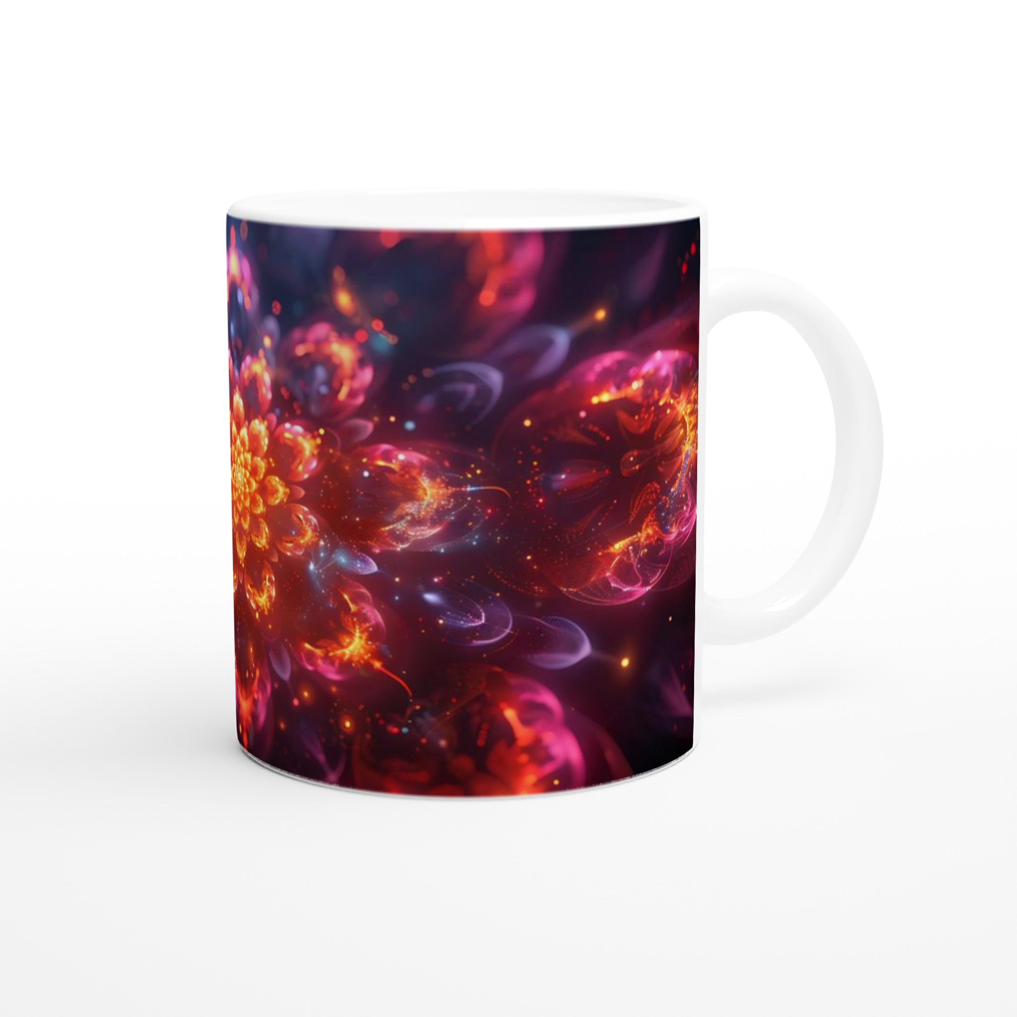 Kosmisk Blomsterdröm: 11oz Keramikmugg i Åtta Levande Färger – Diskmaskin- och Mikrovågsugnssäker 9 46538280-cb14-46b5-8900-f1cf999820e8