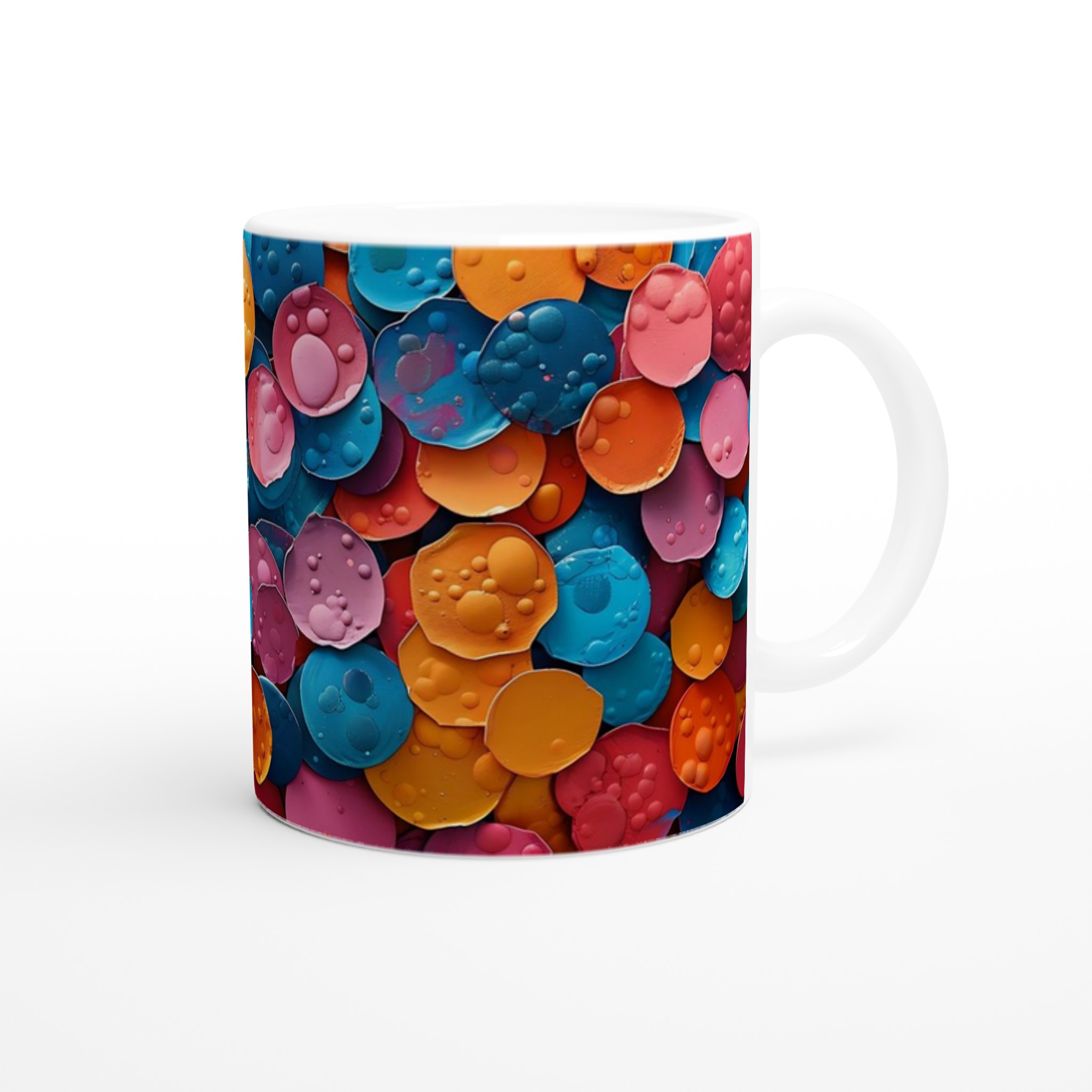 Abstrakt Färgglad Bubbla 11oz Keramisk Mugg – Välj bland 7 Livfulla Kulörer 9 46719bc9-21c3-4e8a-9567-071b10ae399e