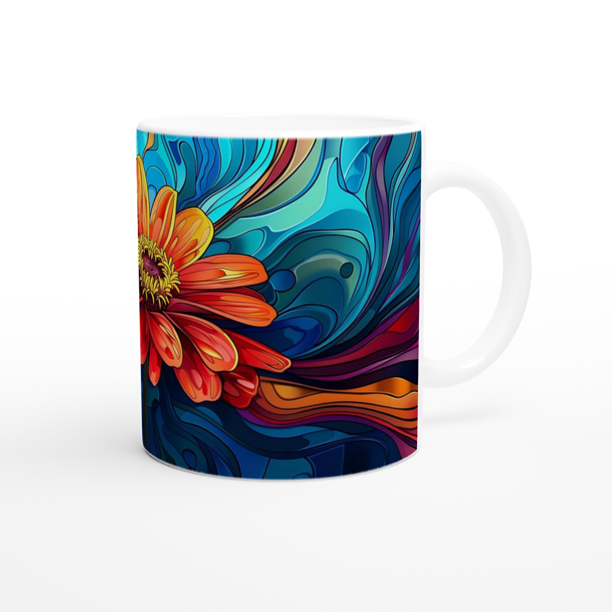 Konstfull 11oz Keramikmugg – Vibrerande Blomdesign & Färgval för Din Unika Stil 9 46b02606-f048-489b-8355-e98d0c799894