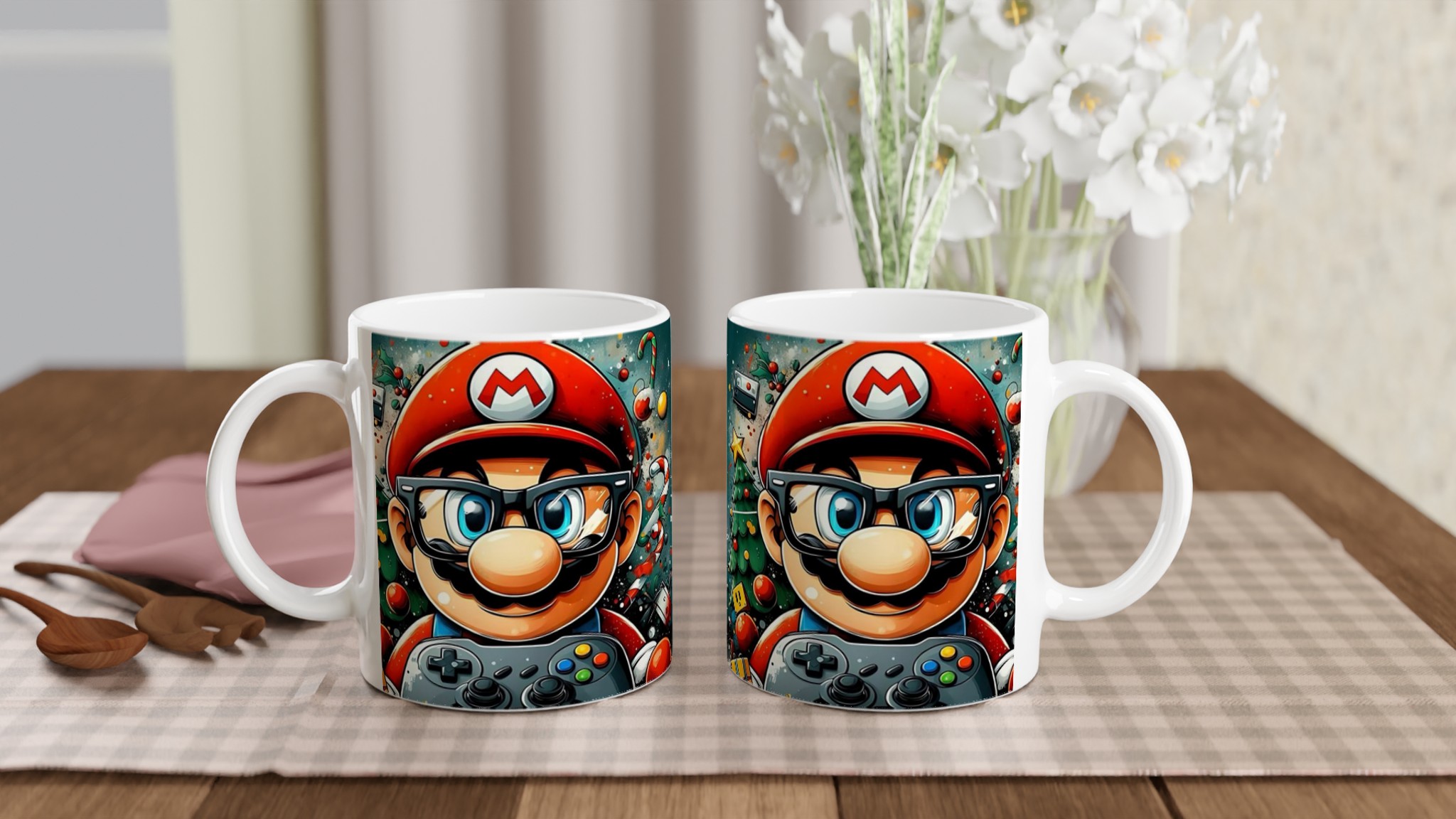 Vit 11oz keramisk mugg med färgstarkt spelmotiv – välj bland flera livfulla keramiska färger 10 46b08054-5ea6-4a1d-a0d2-a13cf25bc990