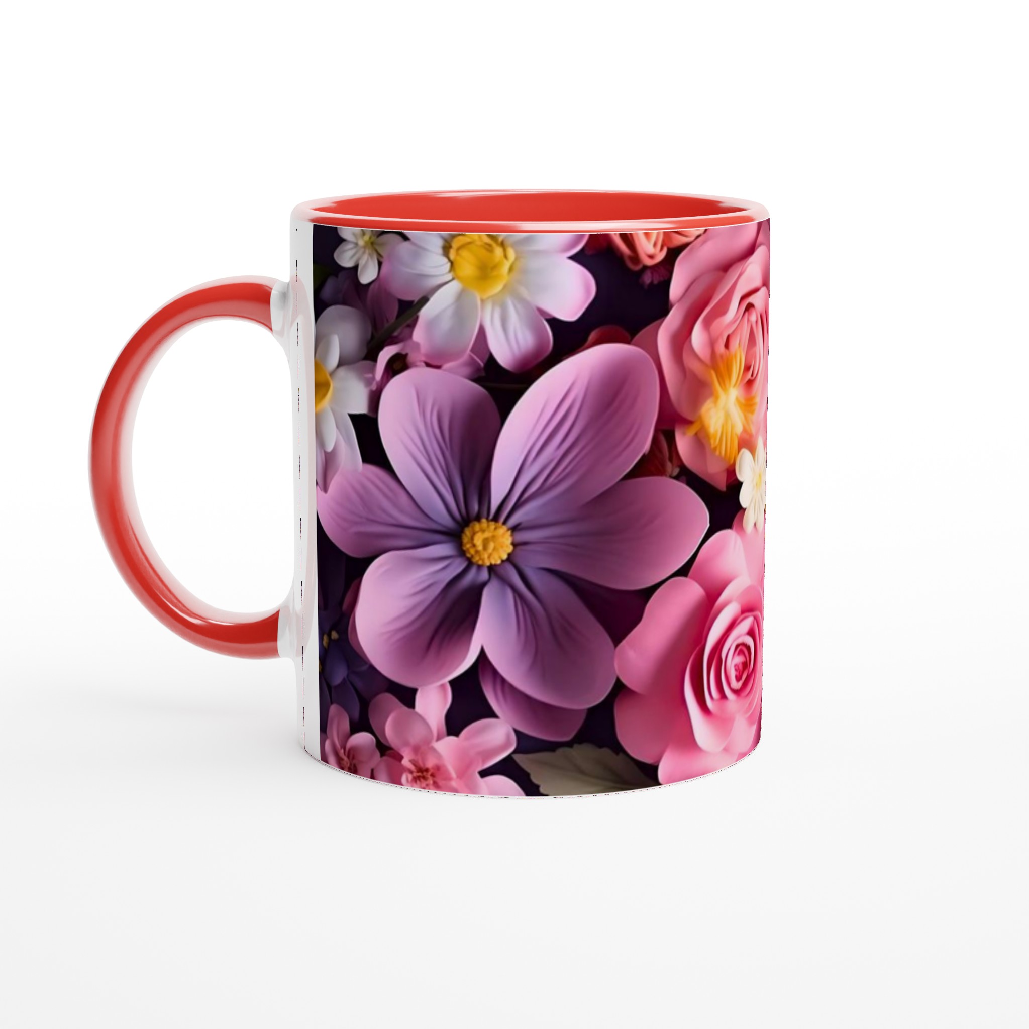Elegant Vit 11oz Keramisk Mugg med Blomsterprakt i Flera Färger 5 472f325a-f17a-45f0-93d0-673b5165a88c