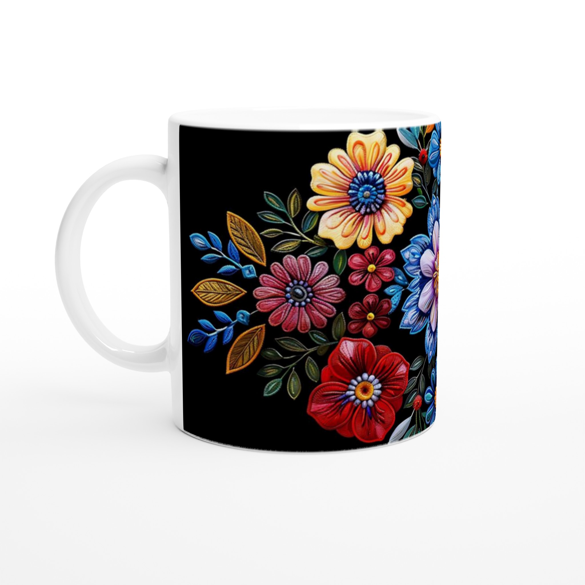 Färgglad Blommig Keramikmugg – Konstnärlig Design i 7 Livfulla Färger 1 47481fcb-3c9e-4856-8eaa-099e2336edfe