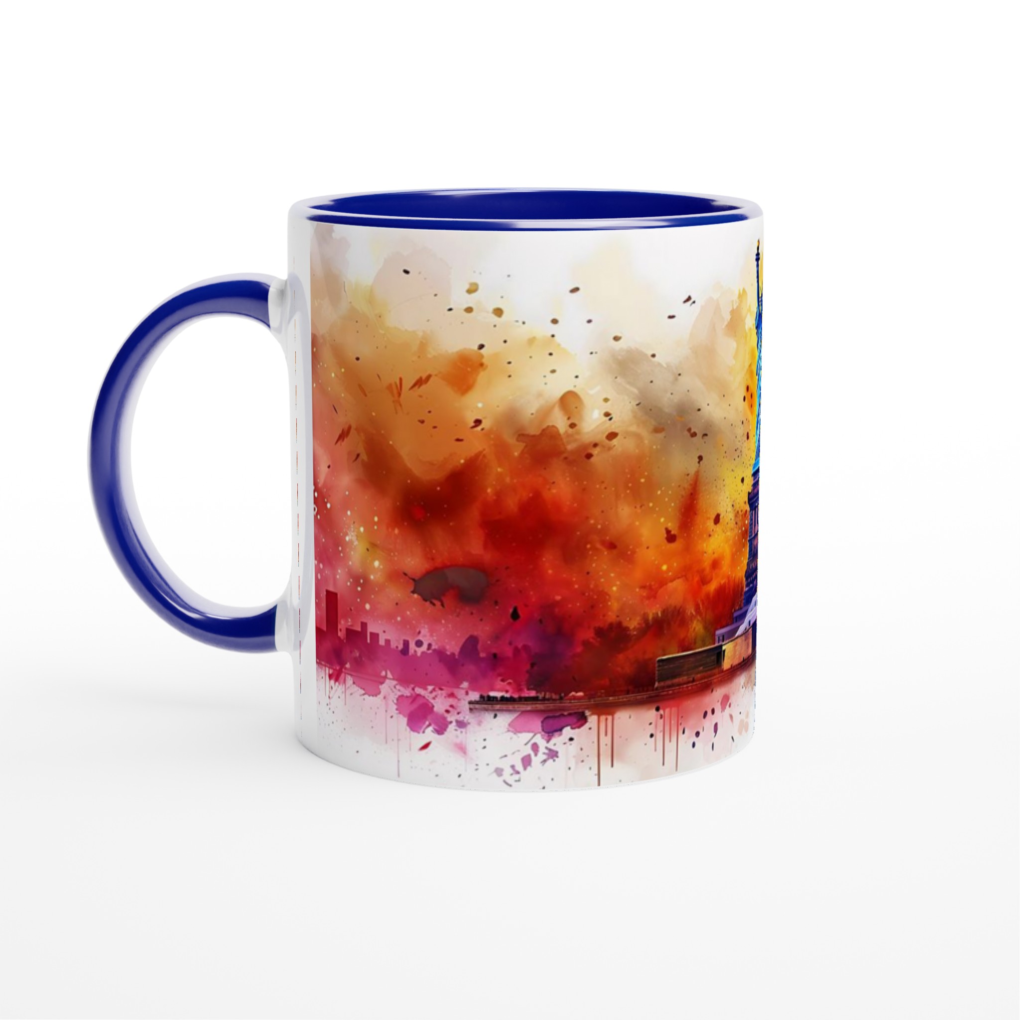 Frihetsgudinnan Akvarell Mugg - New Yorks Skyskrapor i Levande Färgstänk, 11oz Keramik 2 4781afc5-ce4c-4c48-9d76-46b30f87b286