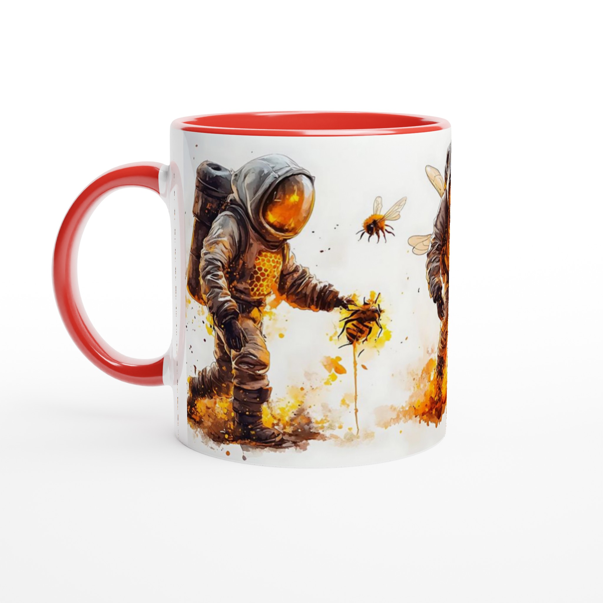 Bee-suit Astronaut Watercolor Mugg – Fånga rymdens sötma i din hand, välj din färg! 5 478b5f64-c24e-4b61-94b7-7349b0fedcaf