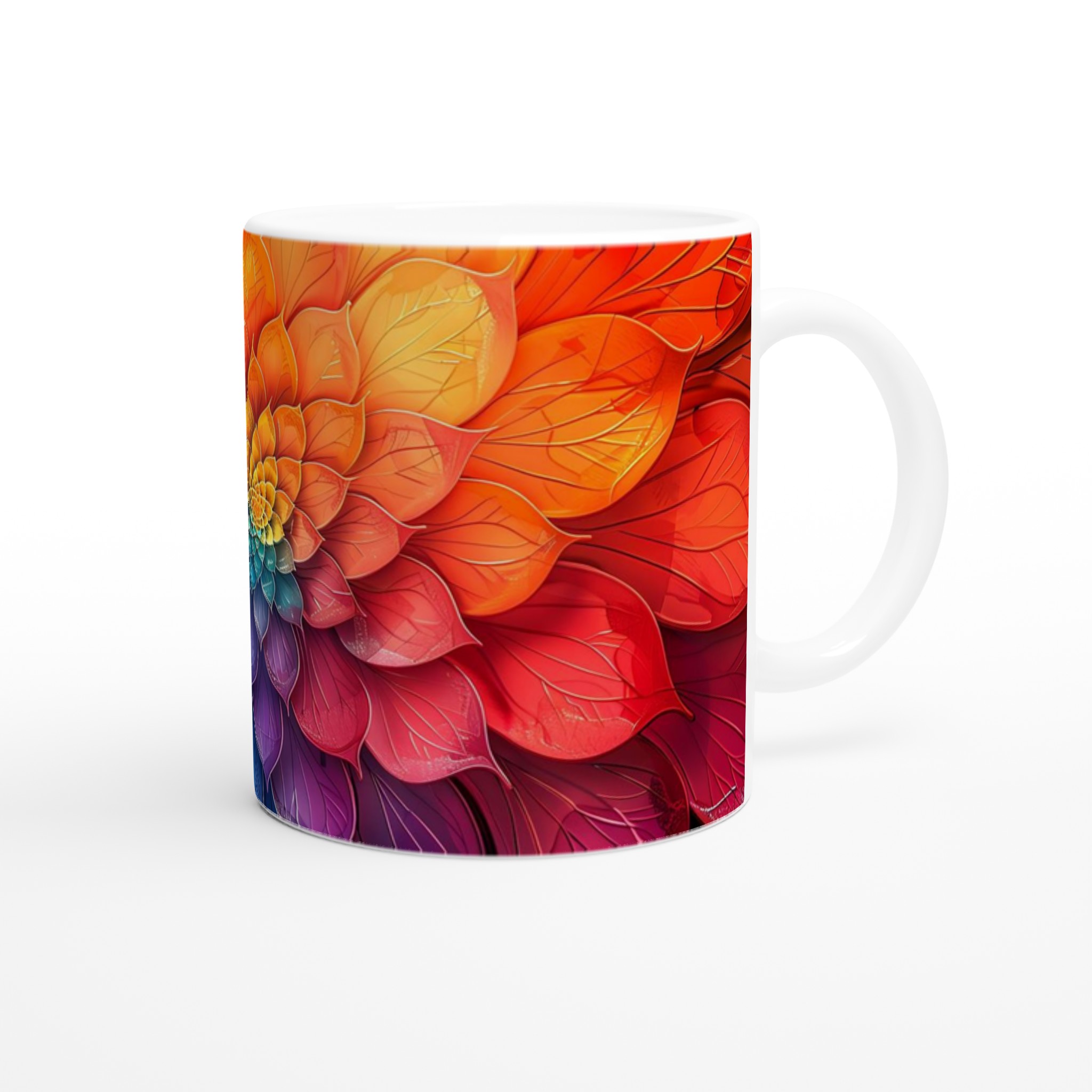 Färgsprakande Blommönster Mugg – 11oz Keramikmugg i ditt val av 7 livfulla färger 9 47bf0131-fff2-4bec-b008-2539da7a9f50