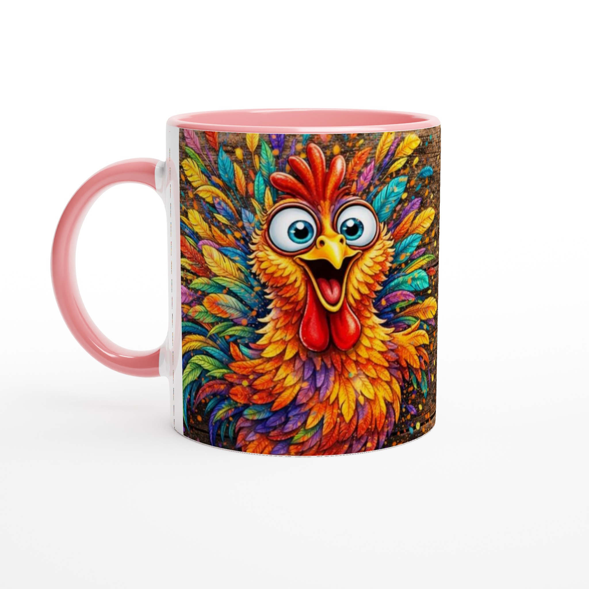 Vit 11oz keramisk mugg med färgstarkt Chicken Life-design i flera livfulla keramfärger 6 47e3f55b-4240-474d-a45a-9aa284f69089