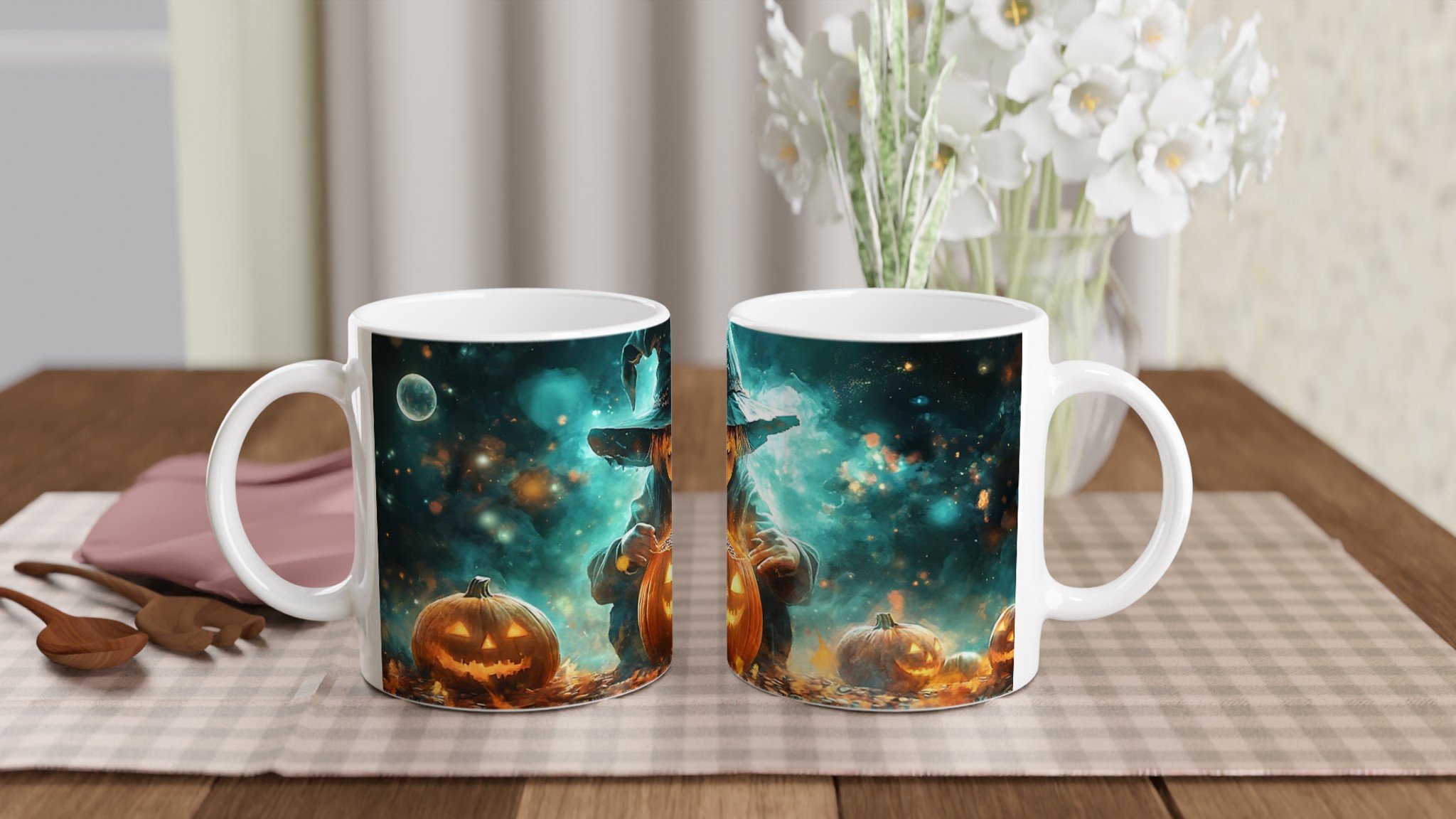 Förtrollad Halloween Mugg - Magisk Häxa med Pumpa, Välj bland 7 Mystiska Keramiska Färger! 10 47e63471-ed4c-472b-b9ed-98f16eaa1364