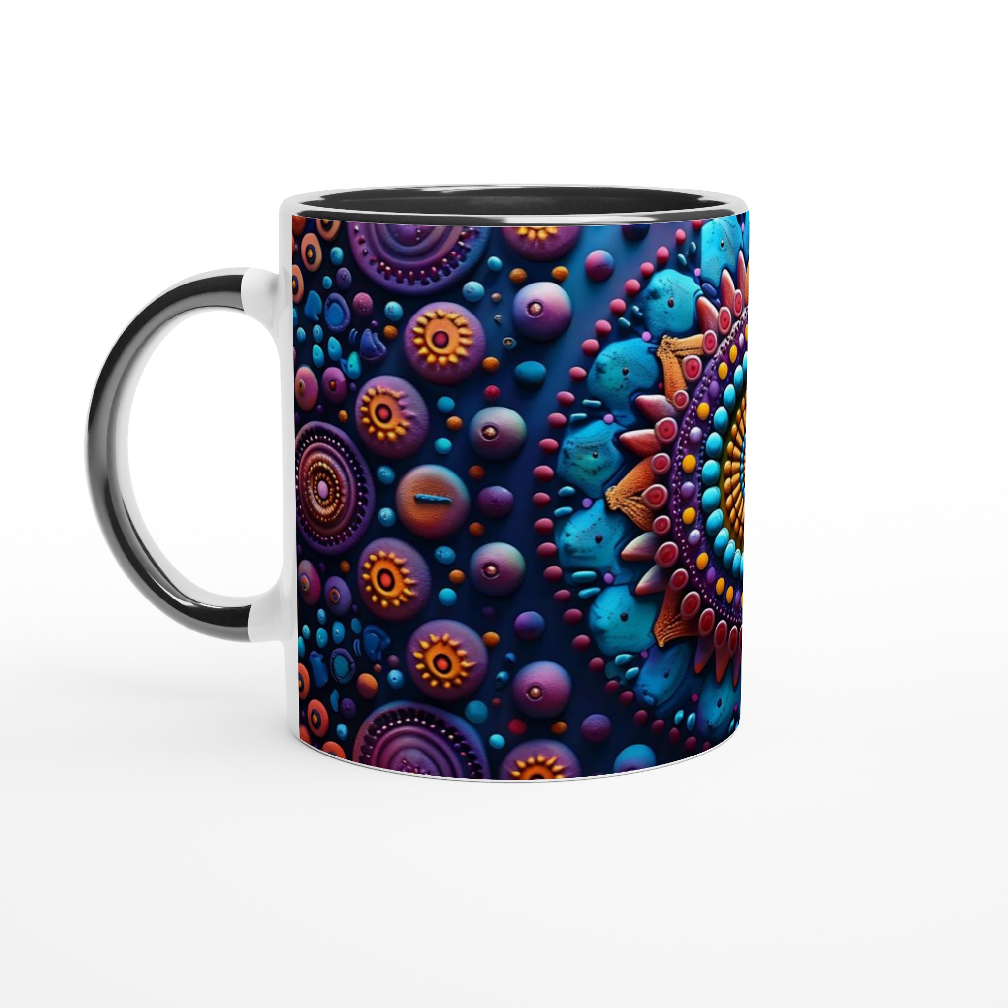 Kosmisk Mandala Keramikmugg - 11oz, Levande Design i Valfri Färg 4 4823a6a6-e858-47d8-adce-06a46622d546