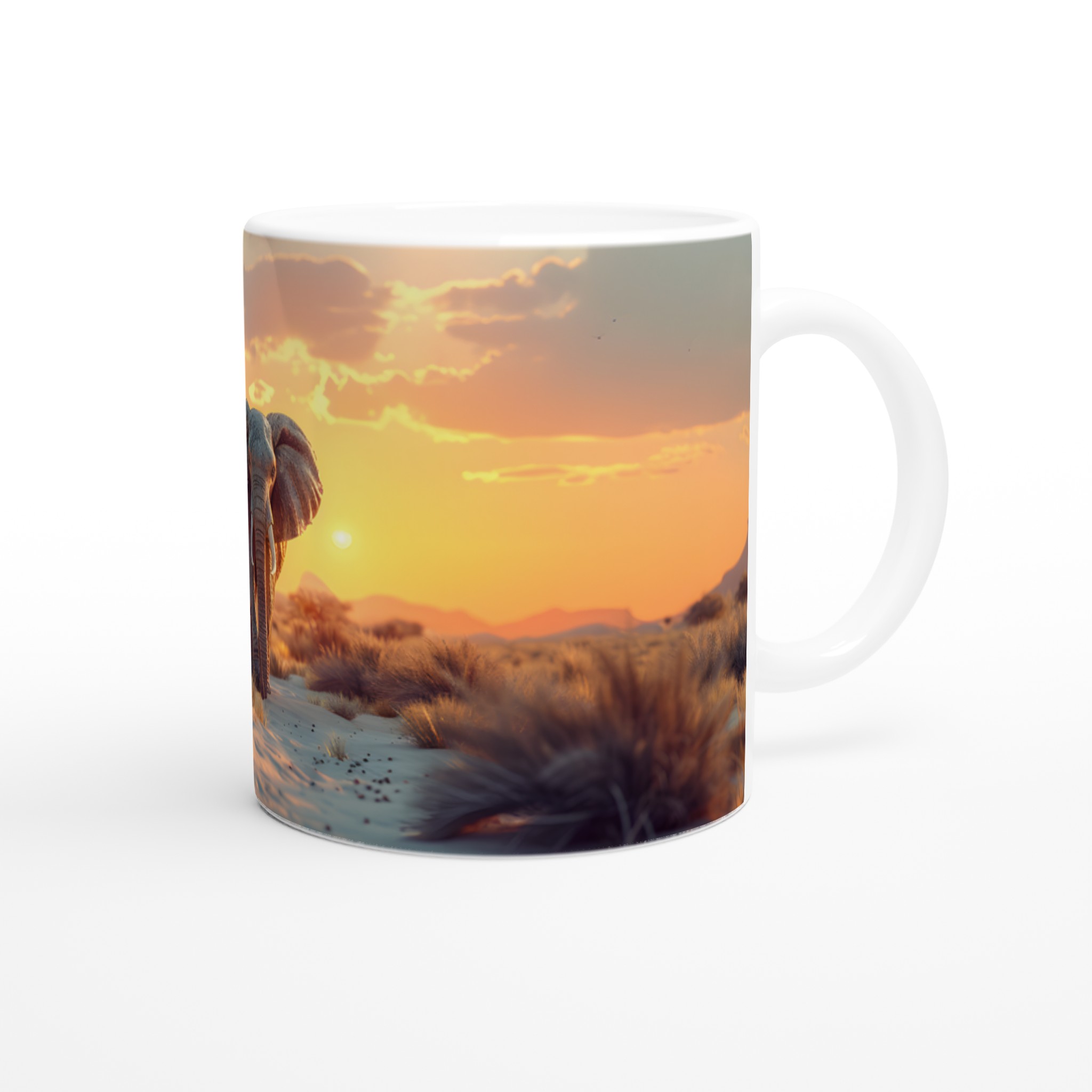 Majestätisk Elefant Safari Solnedgång – 11oz Keramisk Mugg i Valfri Färg 9 4848c015-3052-4194-8b9a-36f36105fe20