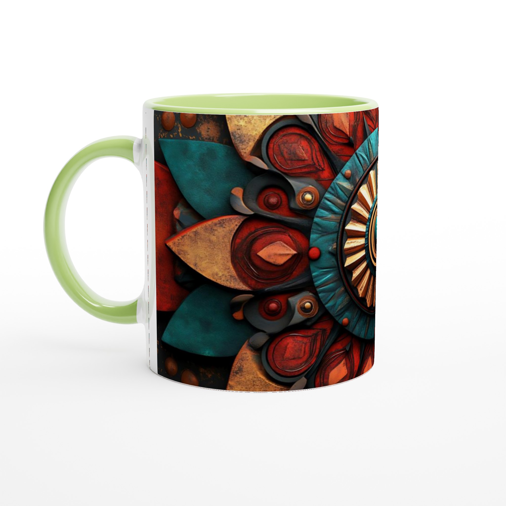 Aztec Inspired Keramikmugg - 11oz Mandala Mönster i Rött & Turkos 7 484dabbe-7b7e-446c-b587-2d77586a8b93