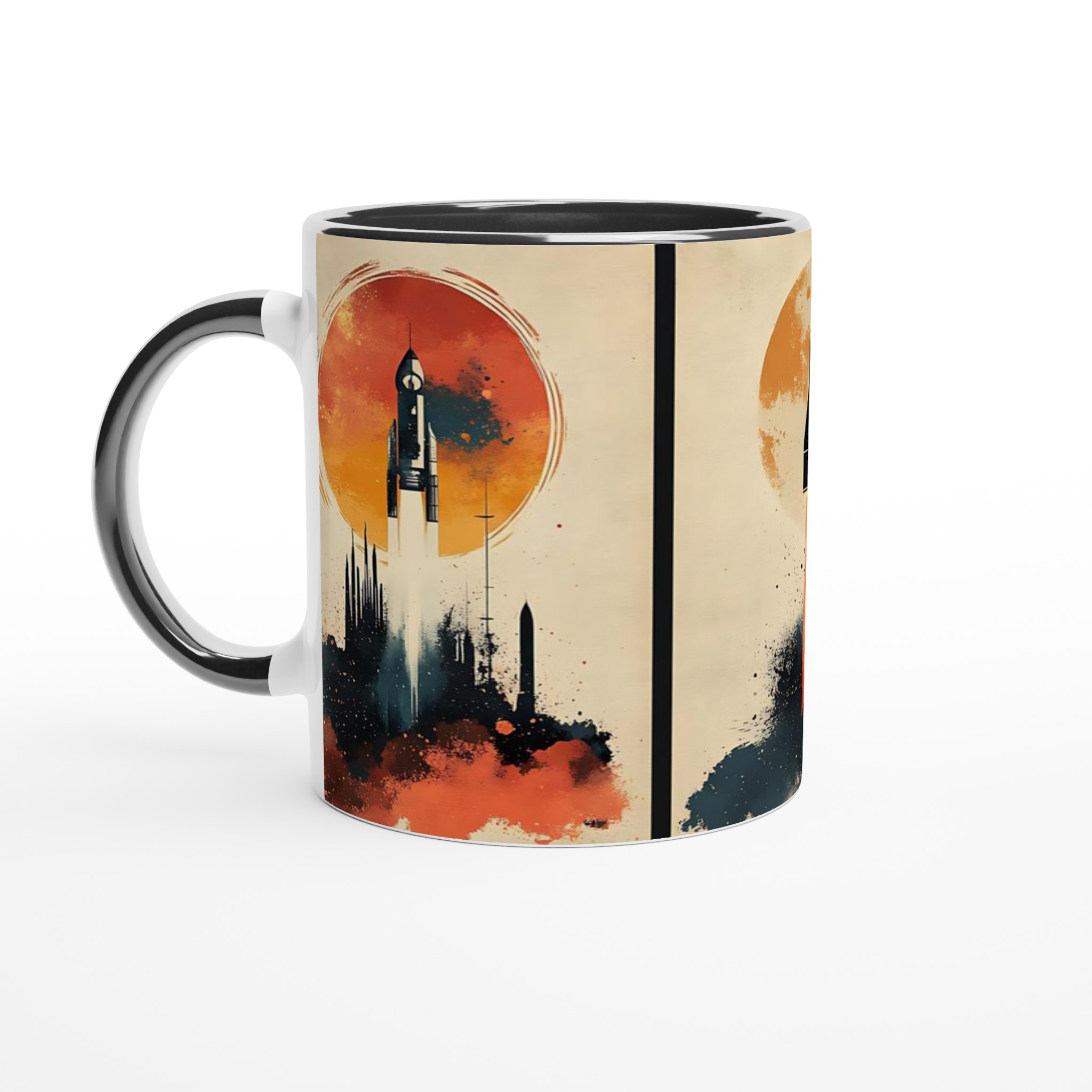 Kosmisk Raket Mugg – Fånga Äventyret med En Akvarell-inspirerad Design i Ditt Val av Färg 4 486989f7-2062-4abc-abc6-ff24d01dd32f