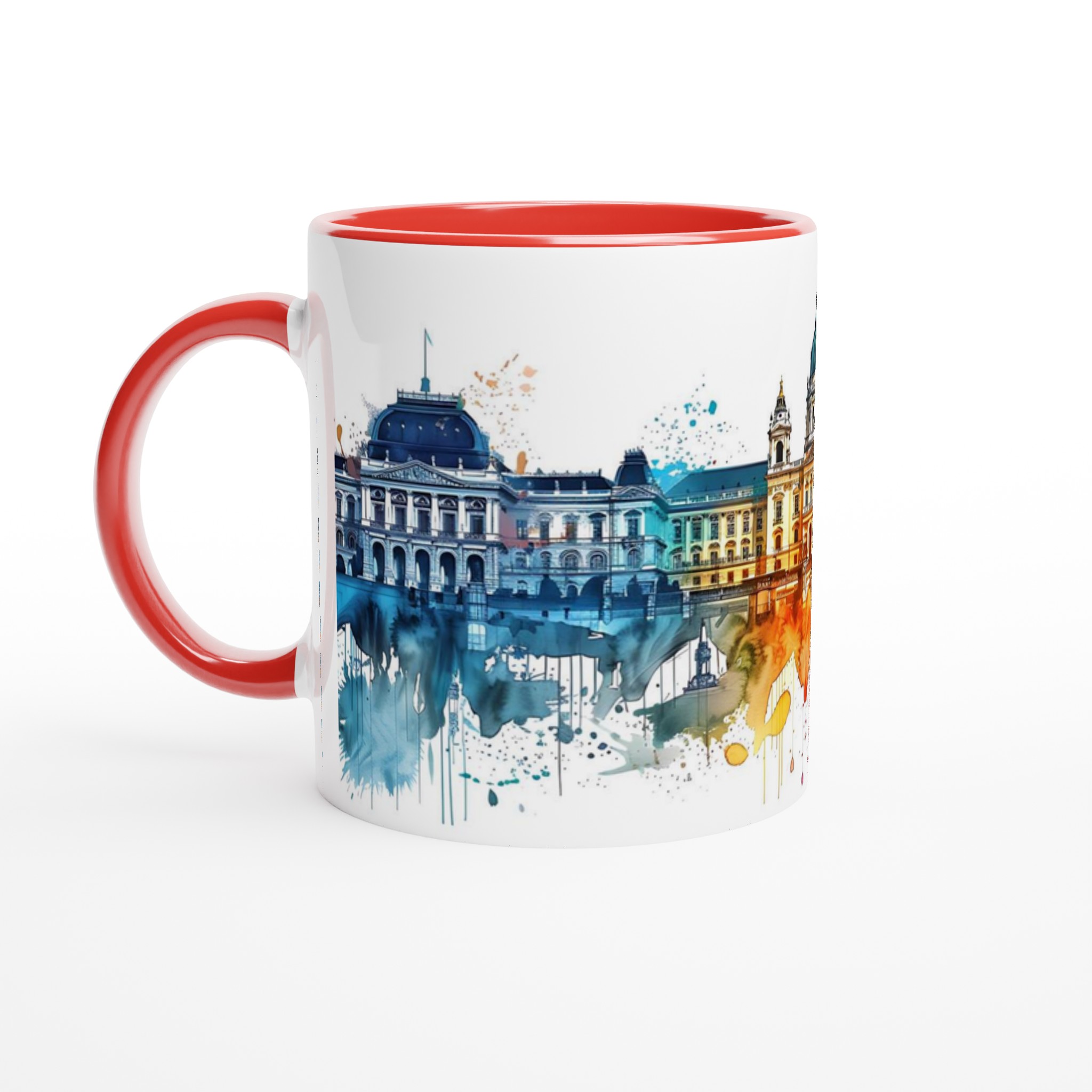 Abstrakt Stadsbild Akvarell Mugg – Levande Färger & Kreativ Design, Välj din Favoritfärg! 5 48918ad8-75e8-4c97-aa0a-7428cca0c9c5